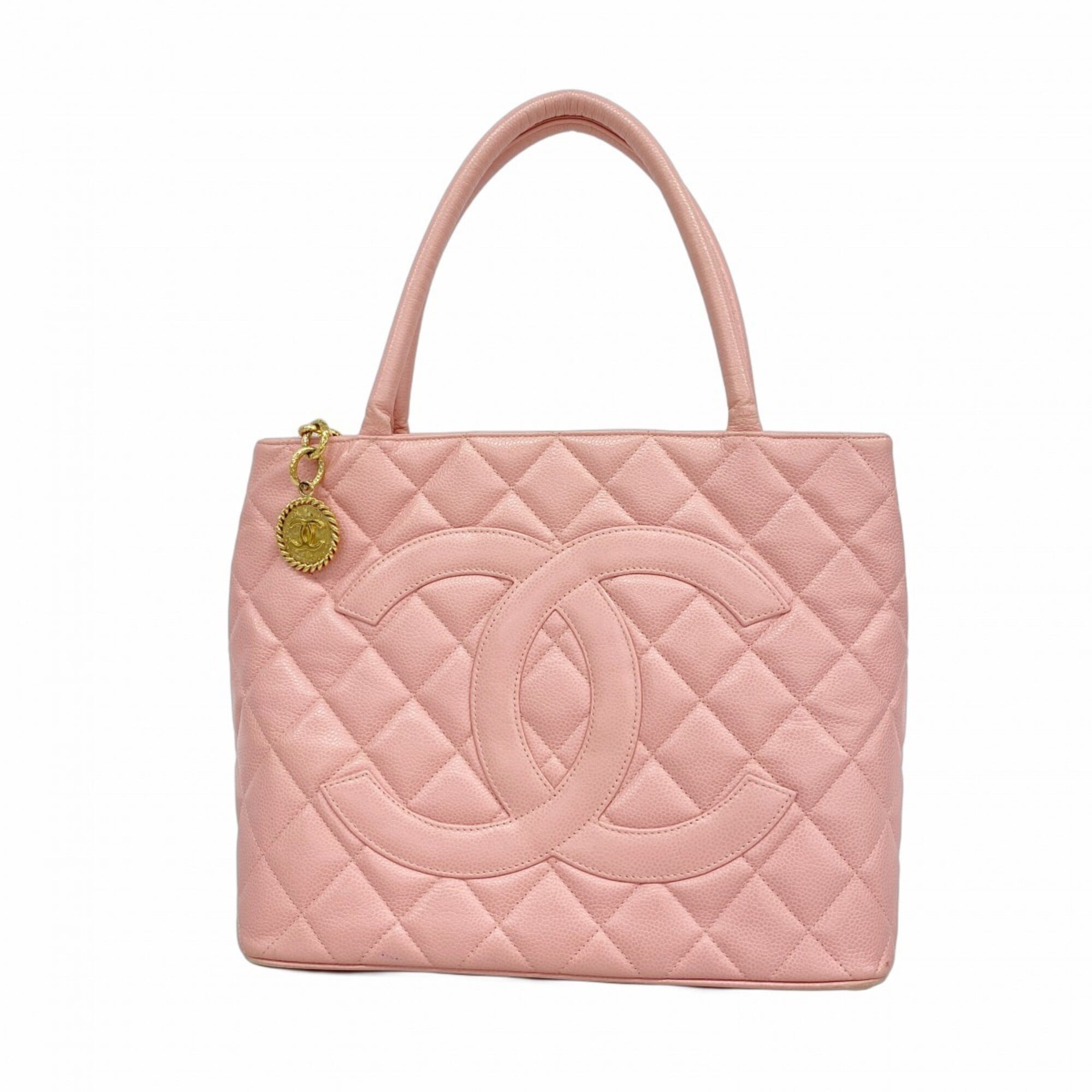 Chanel Pink Grained Calfskin Tote Bag (Pre-Owned)