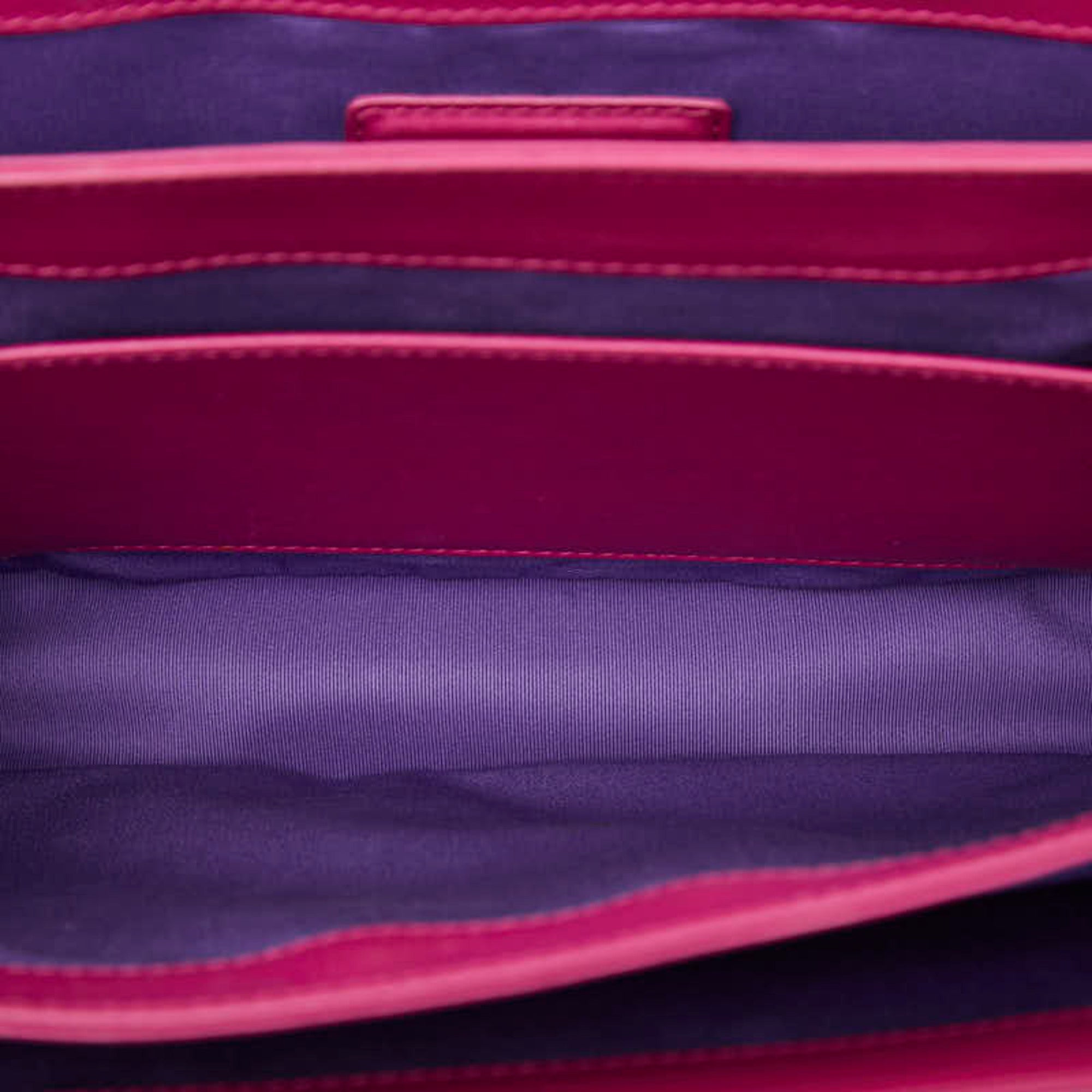 Bvlgari Pink Purple Leather Handbag Shoulder Bag (Pre-Owned)