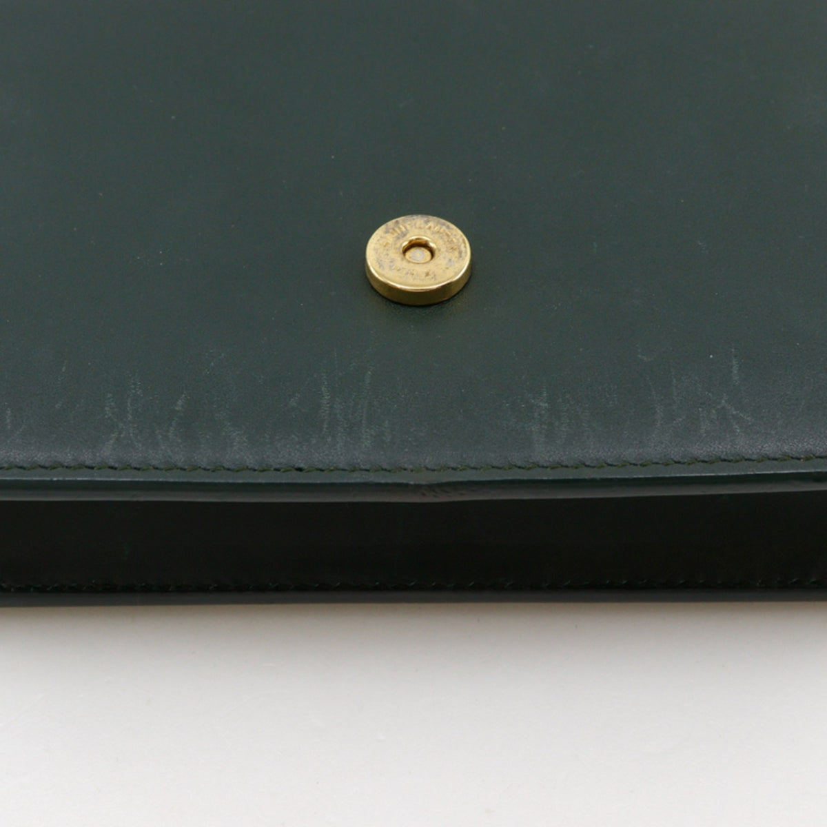 Saint Laurent Green Leather Chain/Shoulder Wallet (Pre-Owned)
