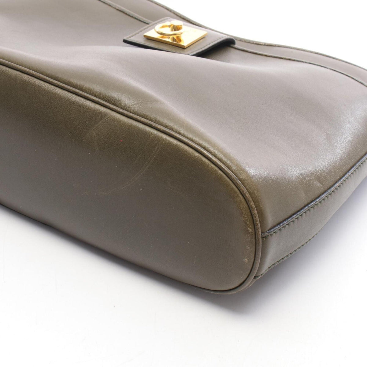 Celine Khaki Leather Handbag Shoulder Bag (Pre-Owned)