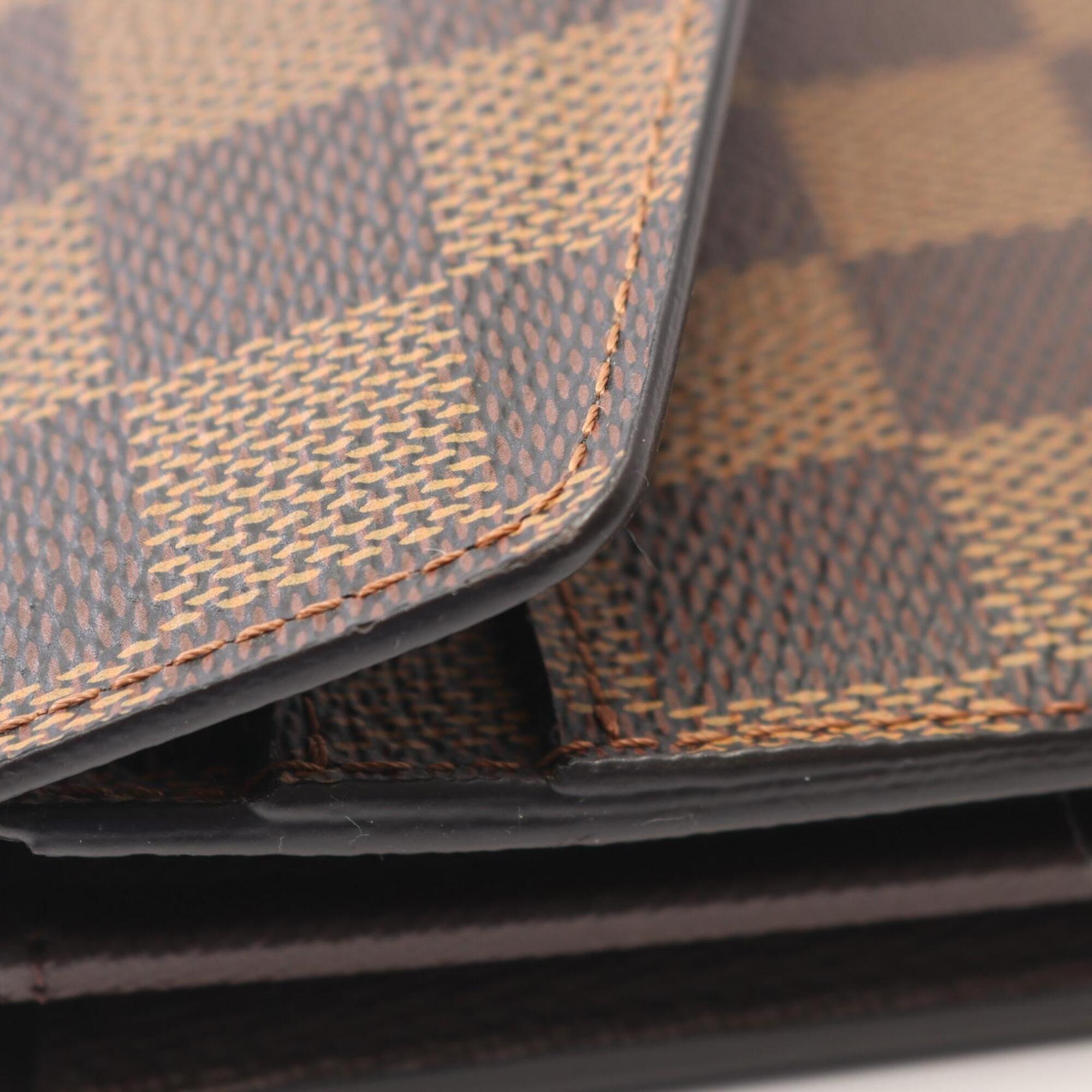 Louis Vuitton Brown Leather Pvc Long Wallet (Bi-Fold) (Pre-Owned)