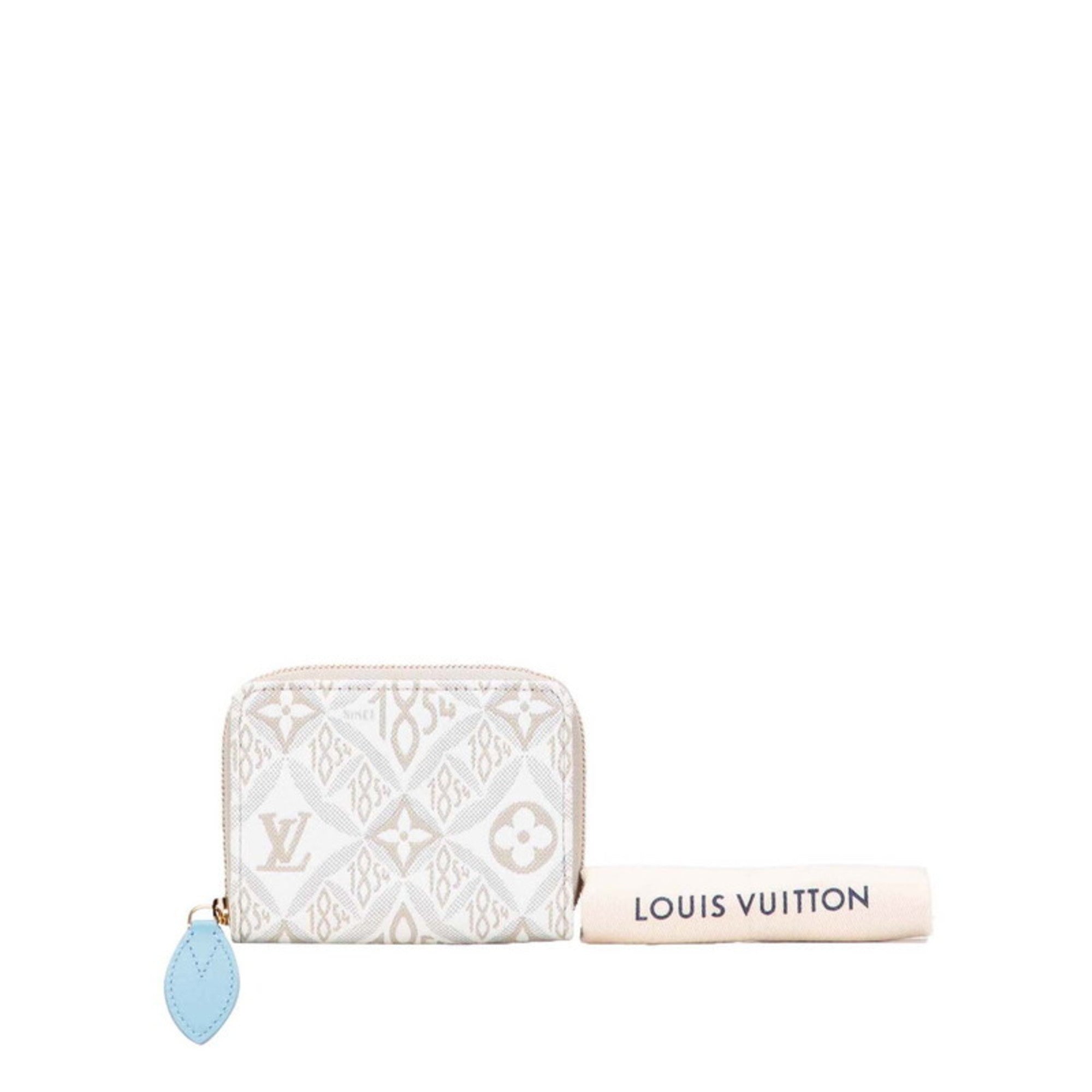 Louis Vuitton Monogram Beige White Canvas Leather Coin Purse/Coin Case (Pre-Owned)