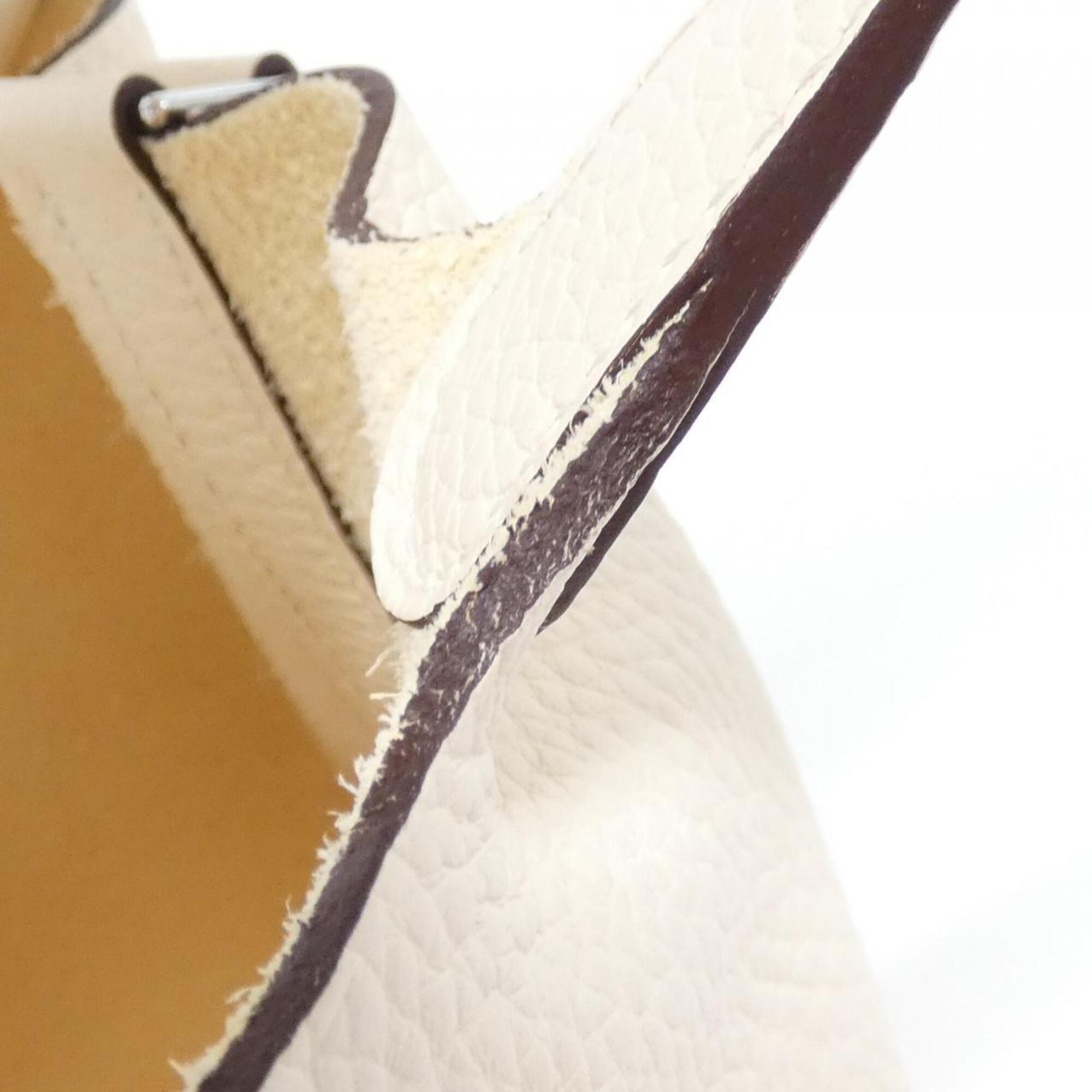 Hermes White Taurillon Clemence Leather Handbag (Pre-Owned)