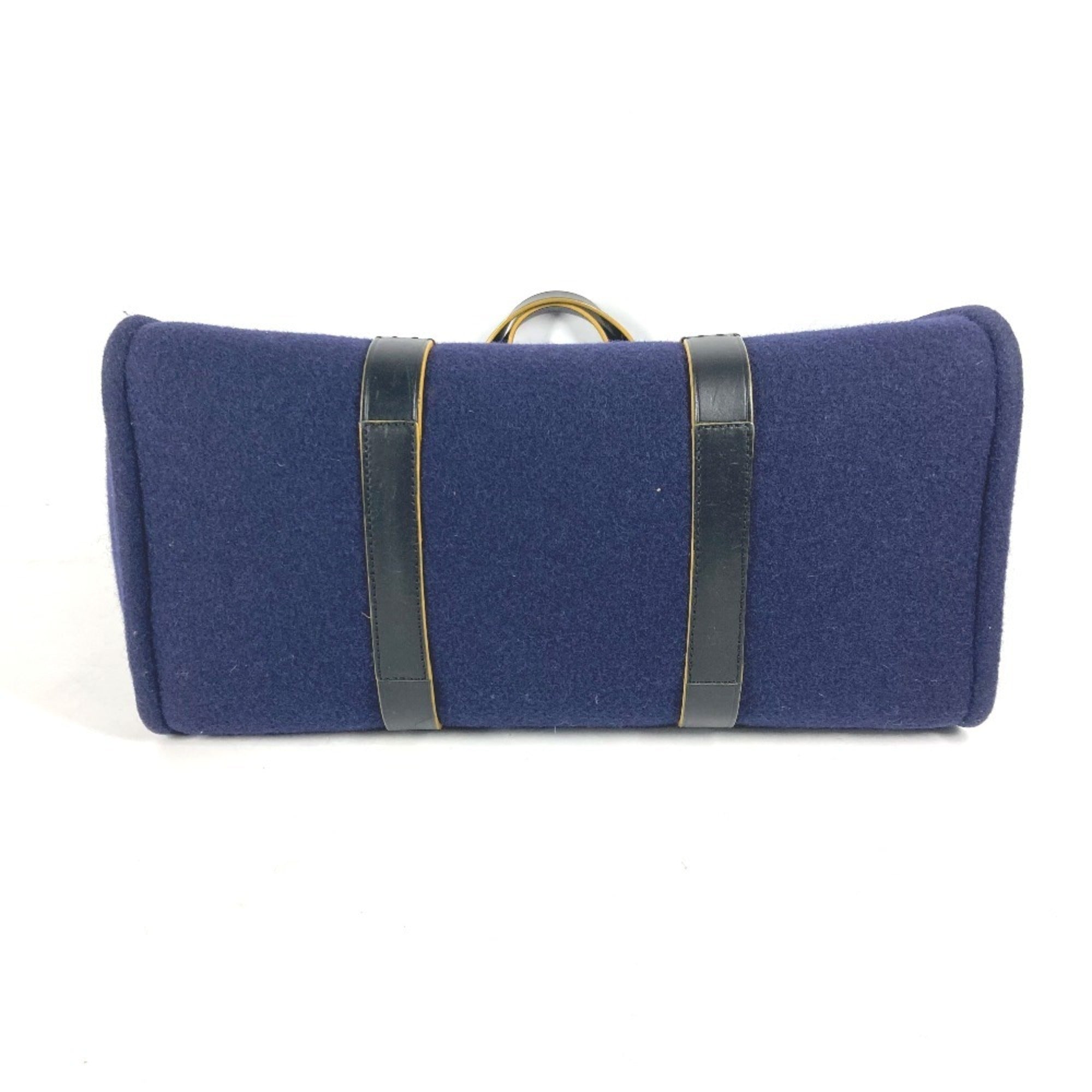 Fendi Navy Wool Shoulder Bag Tote Bag (Pre-Owned)