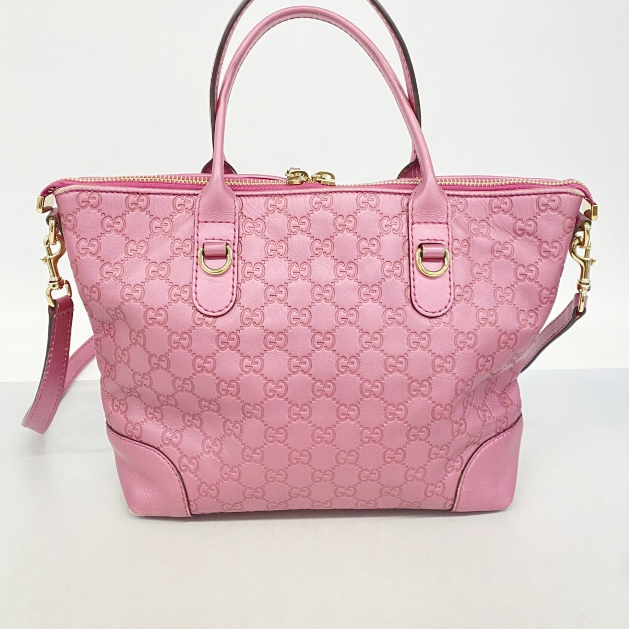 Gucci Pink Leather Tote Bag (Pre-Owned)