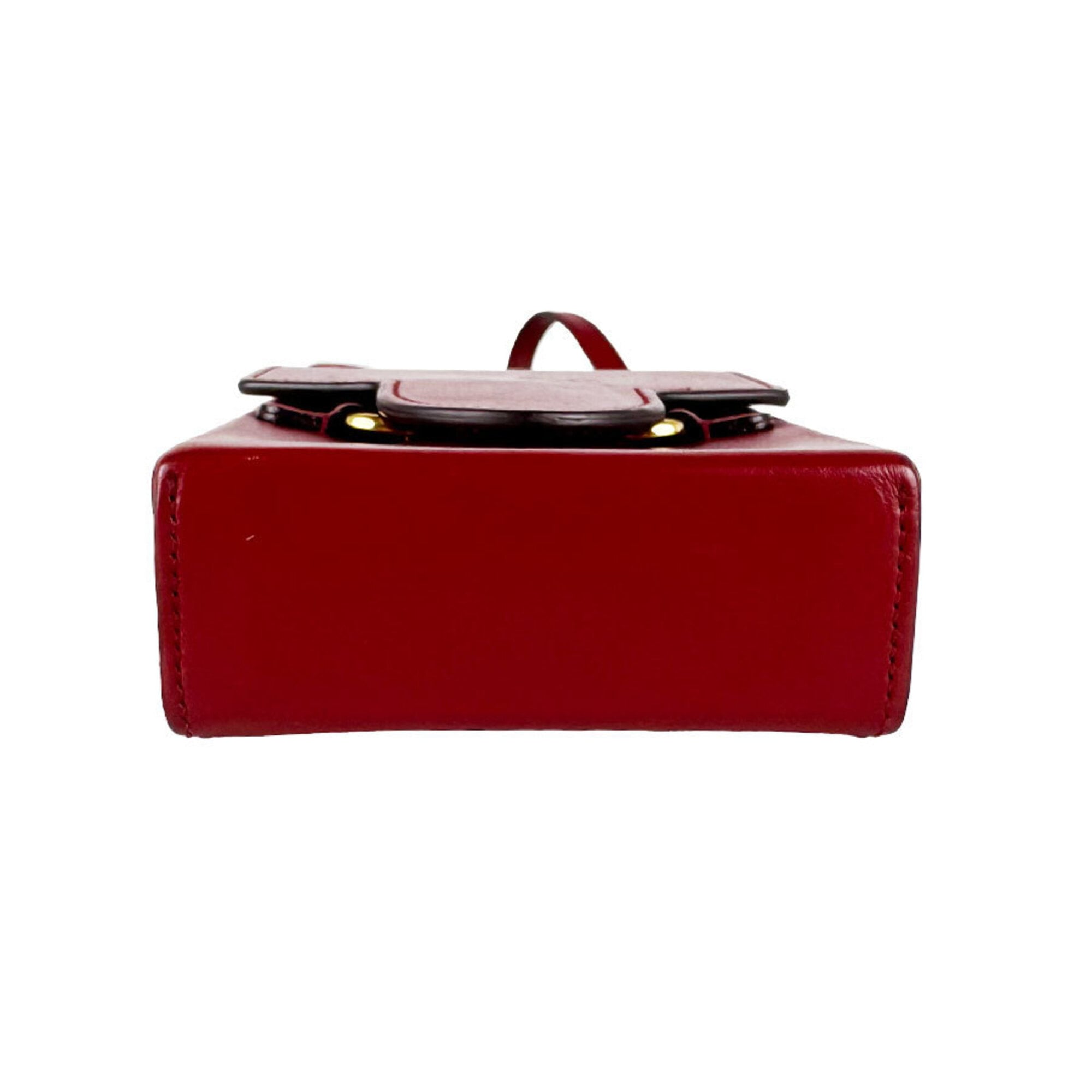 Gucci Red Color Leather Shoulder Bag (Pre-Owned)