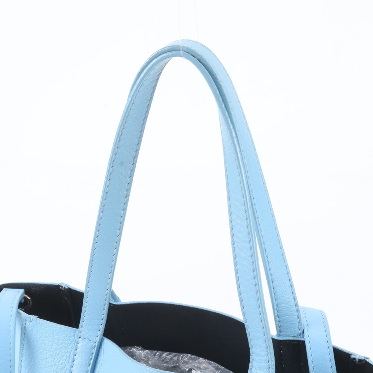 Balenciaga Light Blue Leather Handbag Shoulder Bag Tote Bag (Pre-Owned)