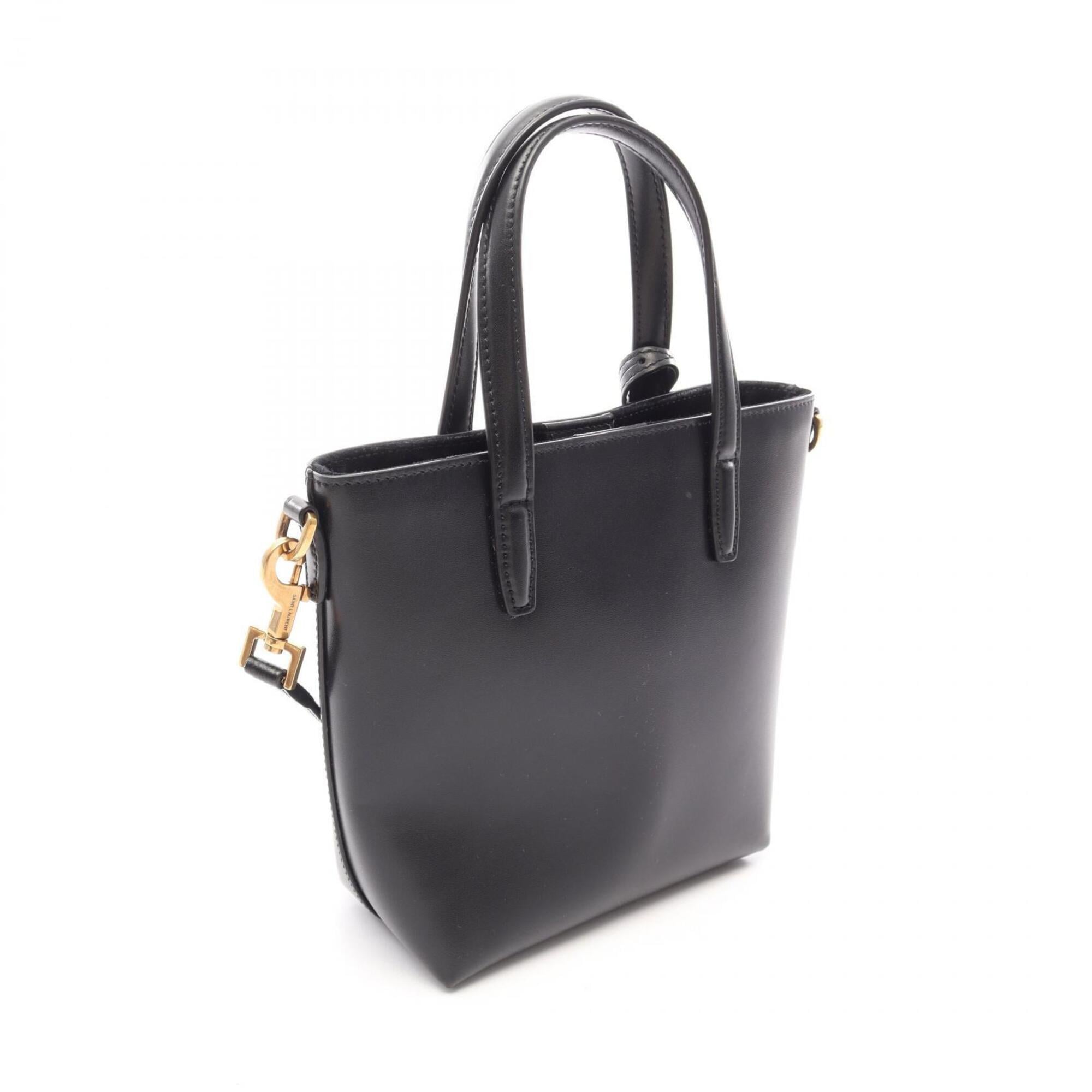 Saint Laurent Black Leather Handbag Shopping Bag (Pre-Owned)