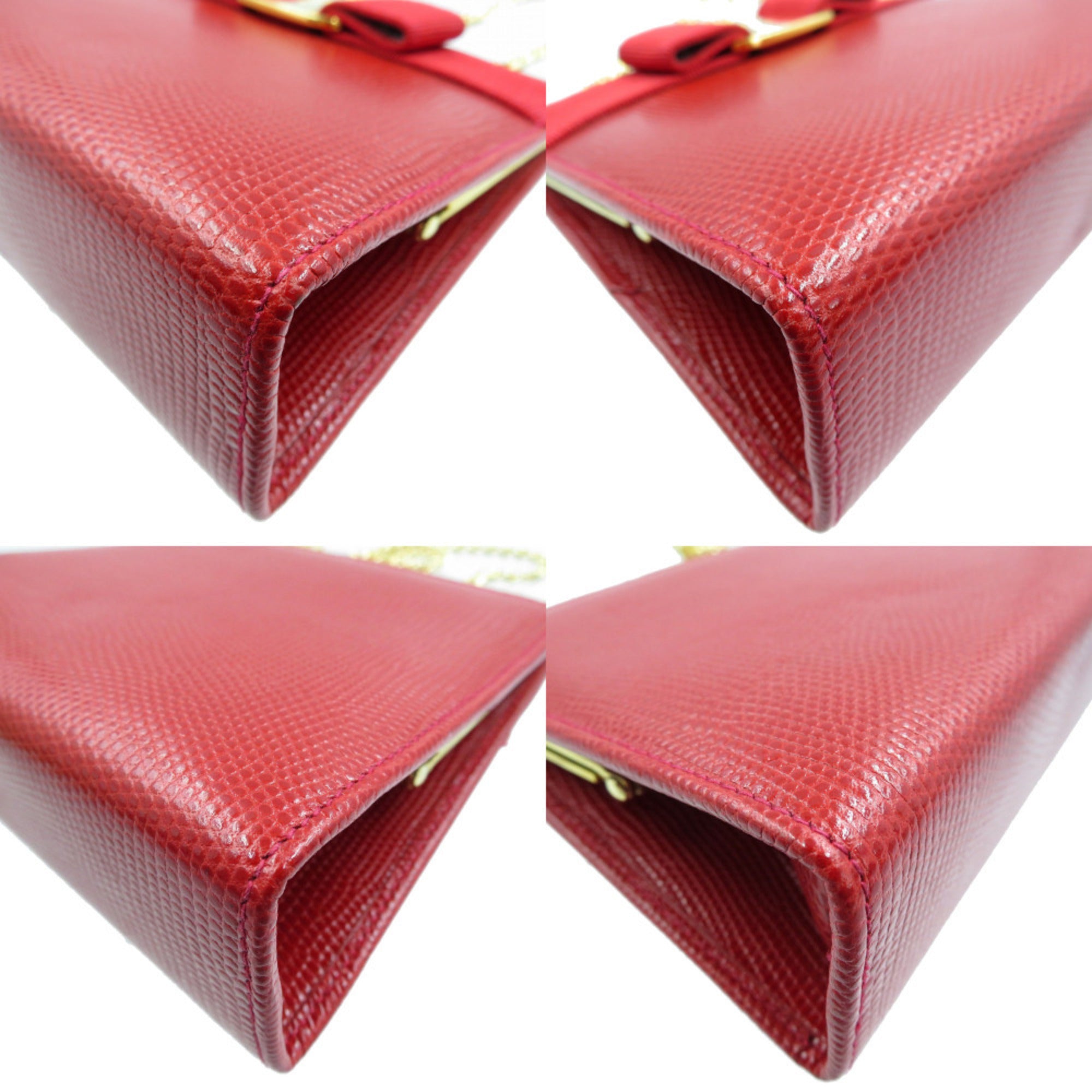 Salvatore Ferragamo Red Color Leather Shoulder Bag (Pre-Owned)