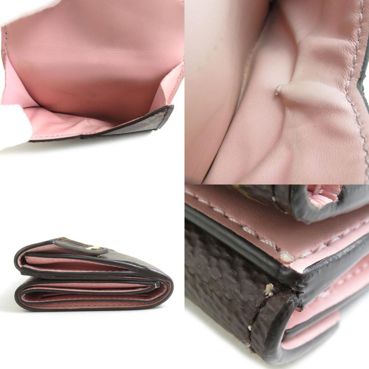 Louis Vuitton Brown Monogram Pink Monogram Wallet (Tri-Fold) (Pre-Owned)