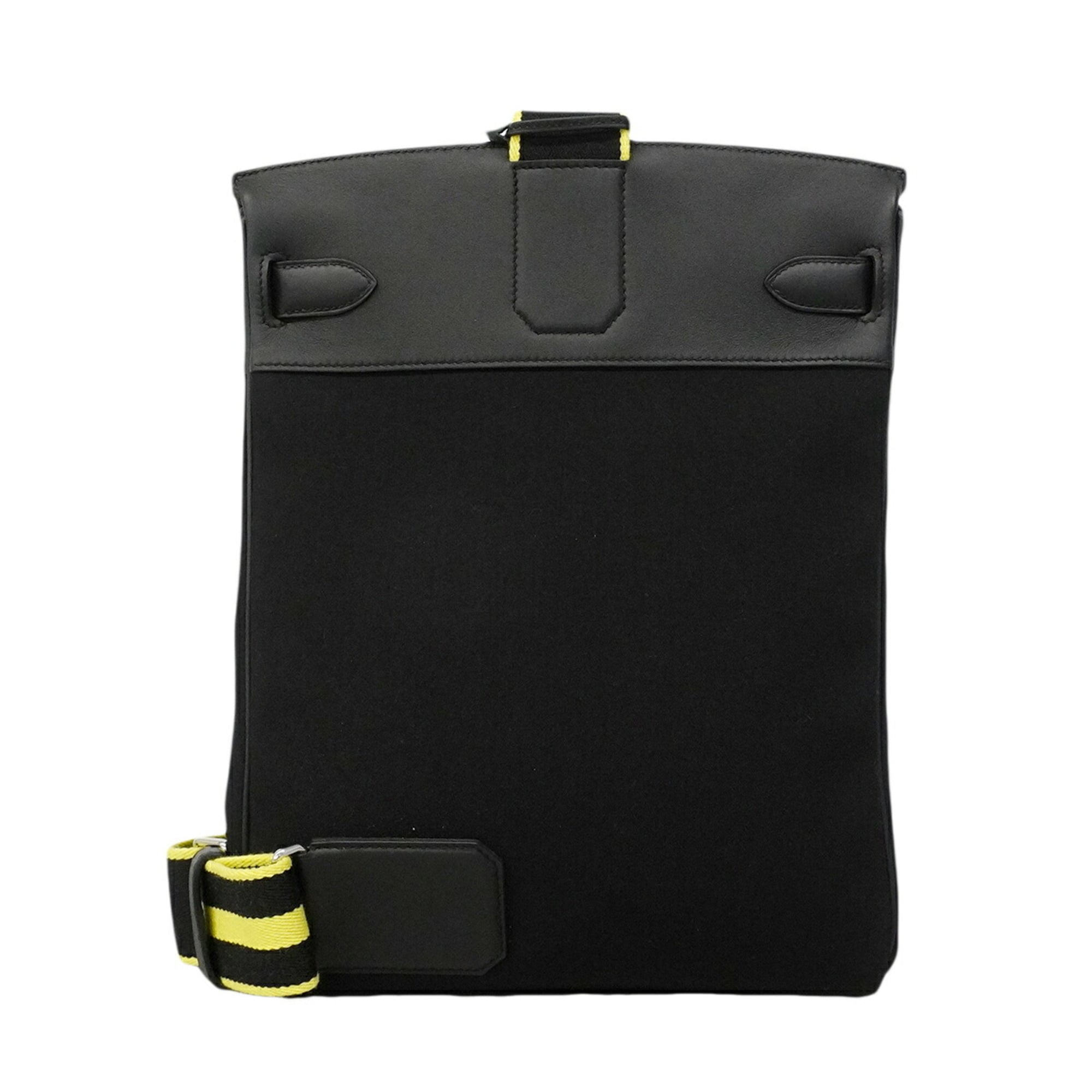 Hermes Black Toile Officier Swift Leather Shoulder Bag (Pre-Owned)