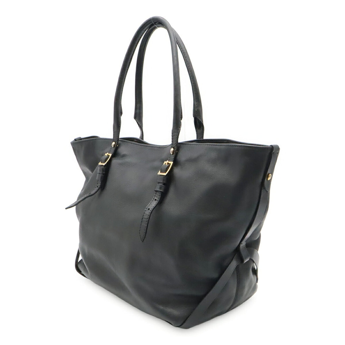 Burberry Black Leather Shoulder Bag Tote Bag (Pre-Owned)