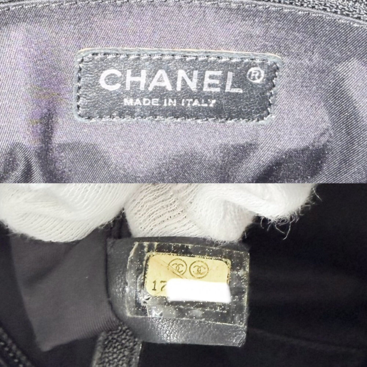 Chanel Black Pvc Coated Canvas Leather Handbag Tote Bag (Pre-Owned)
