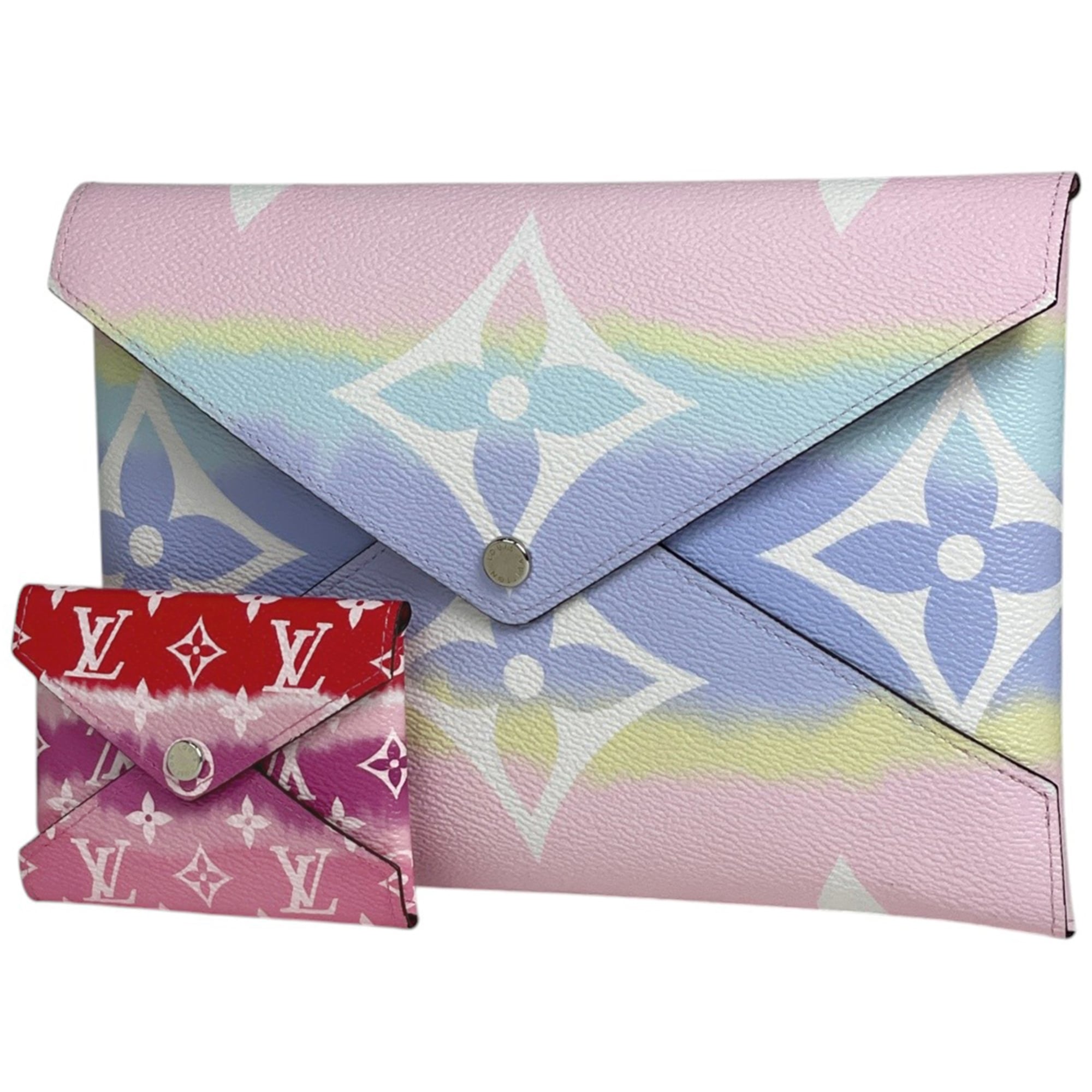 Louis Vuitton Pink Purple Monogram Clutch Bag Pochette Pouch (Pre-Owned)