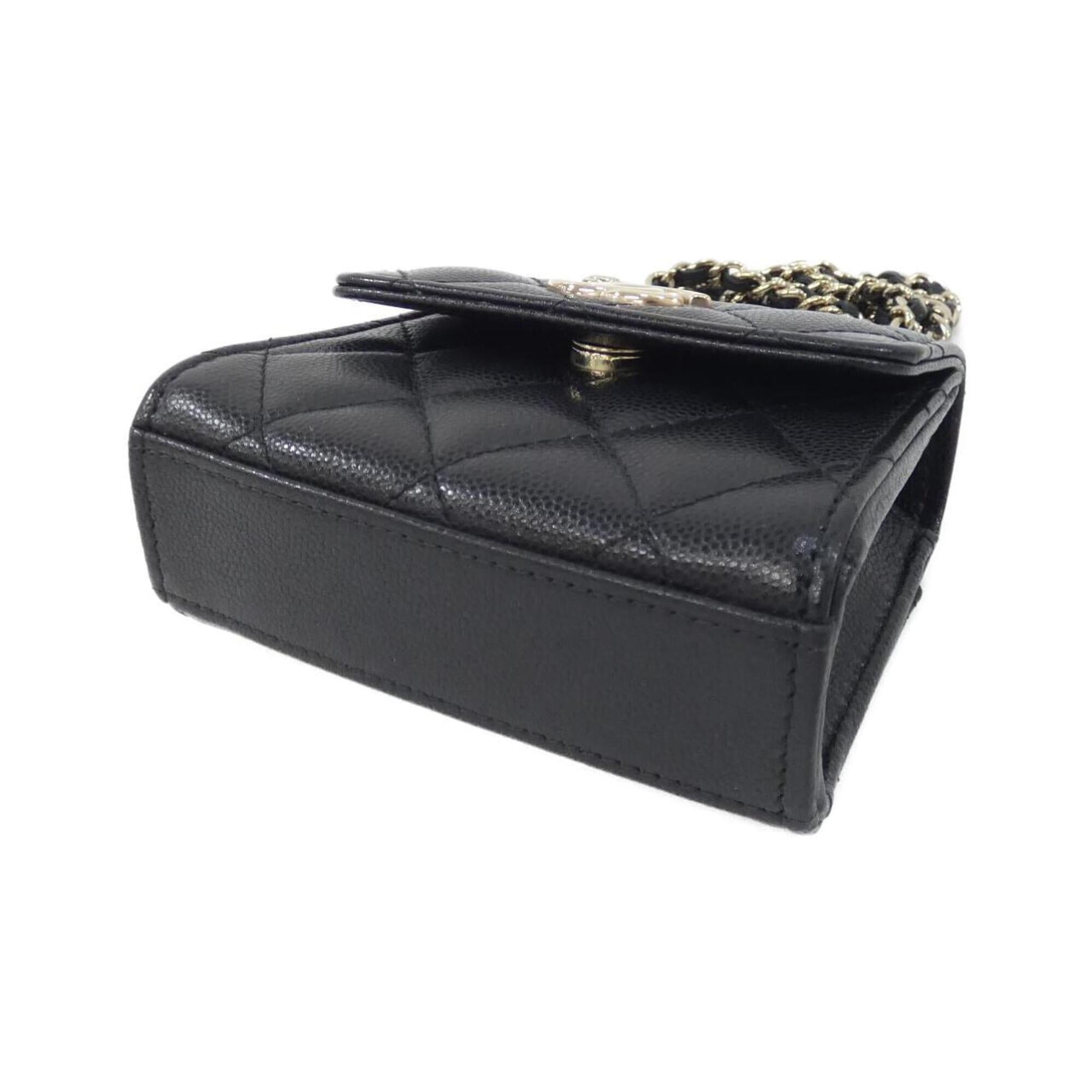 Chanel Black Grained Calfskin Handbag Shoulder Bag (Pre-Owned)