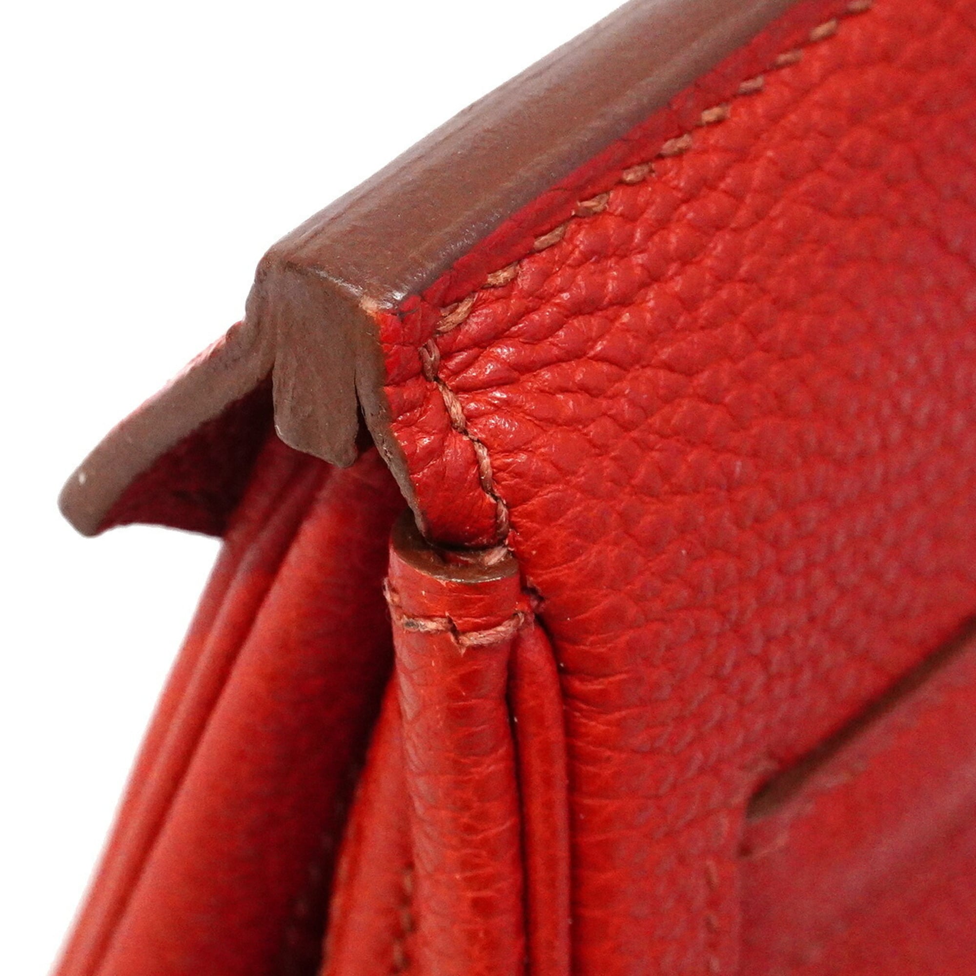 Hermes Rouge Casaque Togo Leather Handbag (Pre-Owned)