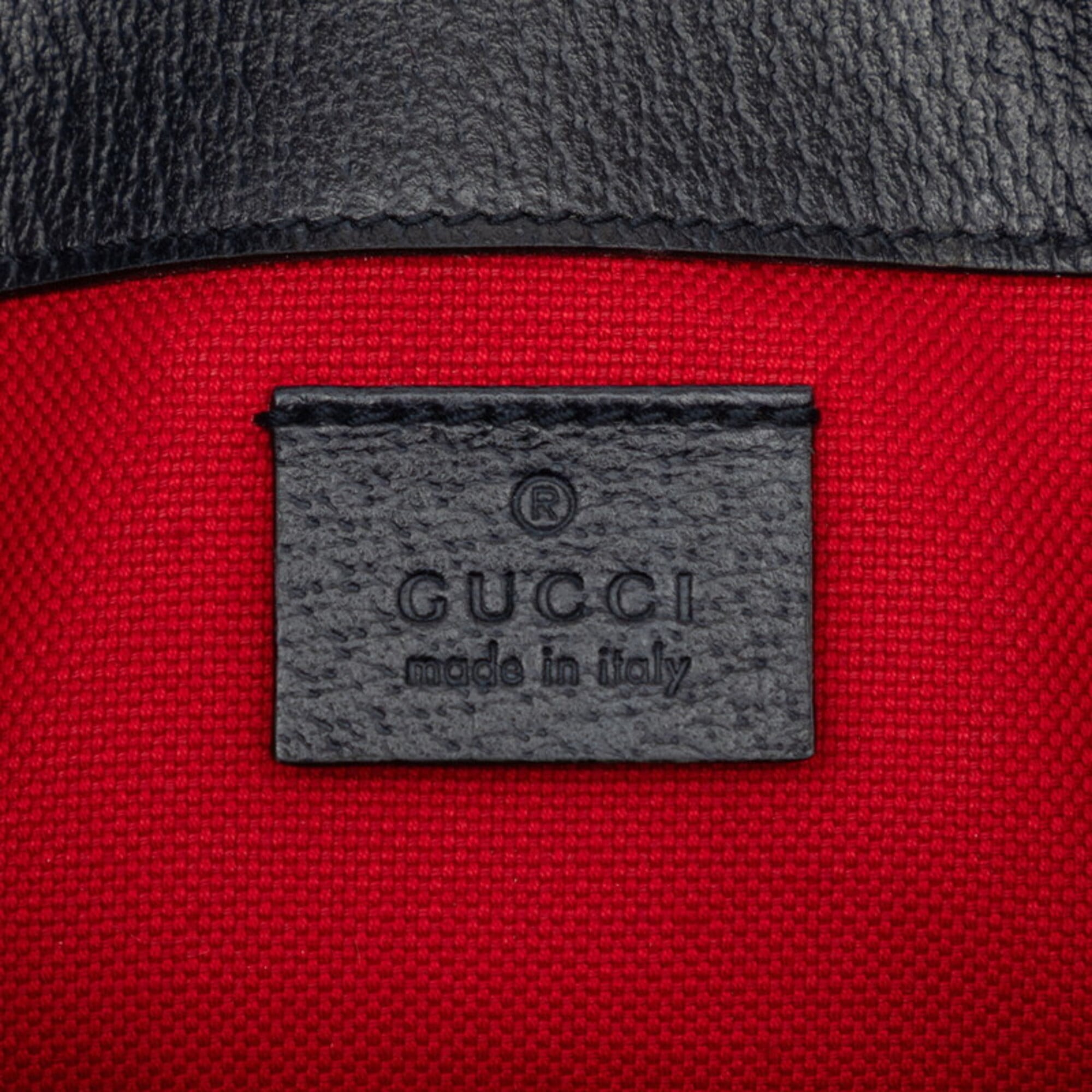Gucci Navy Red Color Wool Leather Fanny Pack (Pre-Owned)