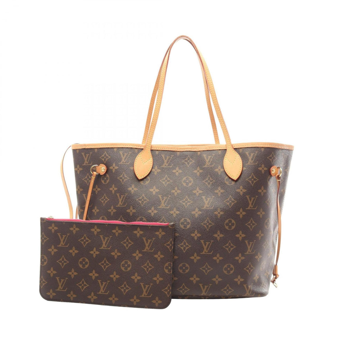Louis Vuitton Brown Pivoine Coated Canvas Monogram Leather Handbag Pouch Tote Bag (Pre-Owned)