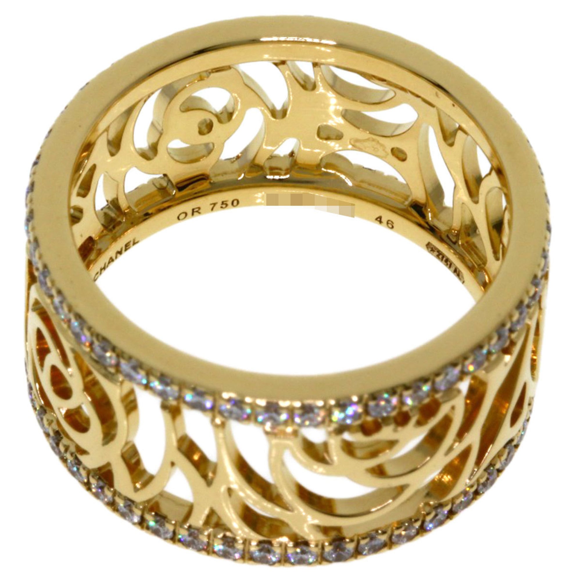 Chanel Camellia Yellow Band Ring (Pre-Owned)