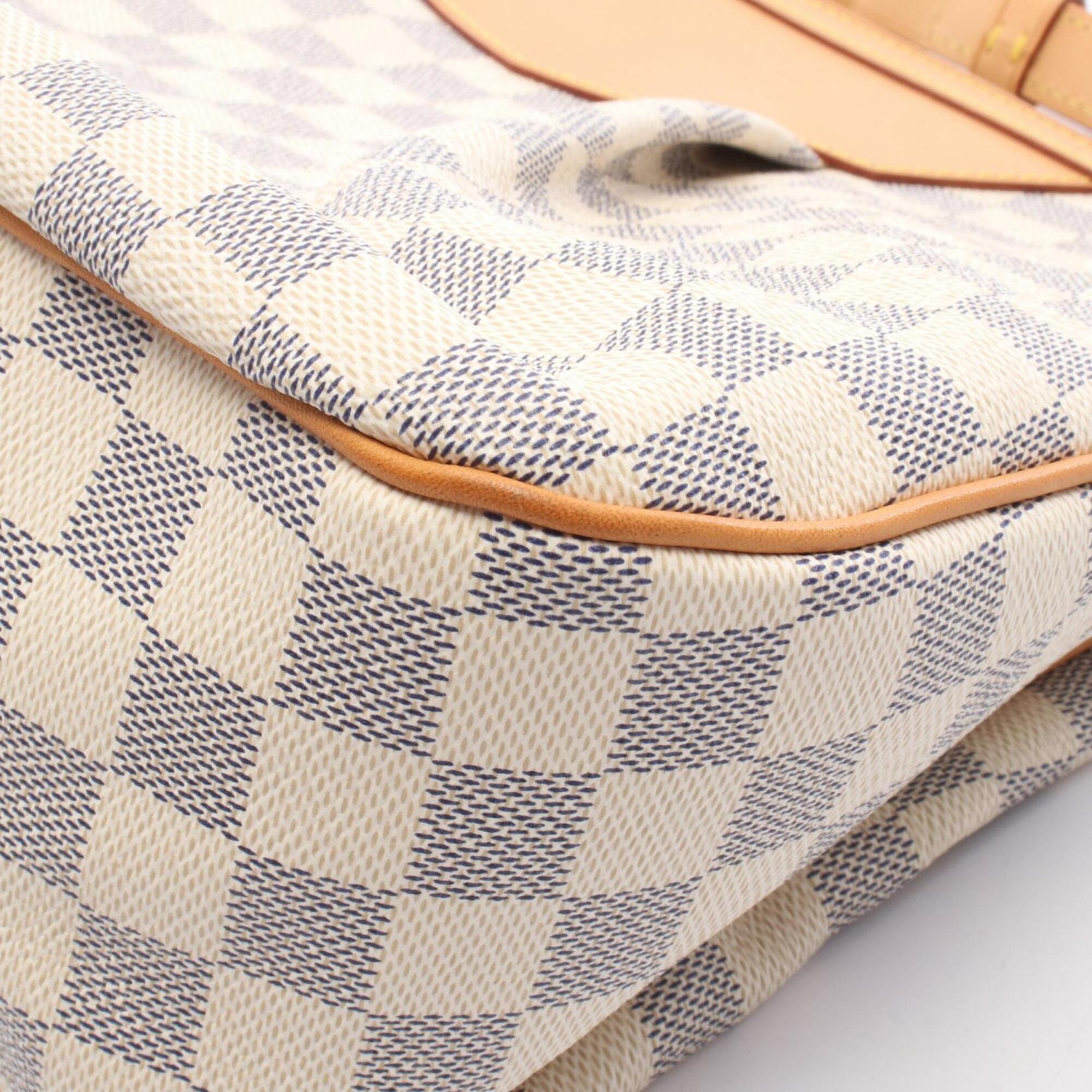 Louis Vuitton Damier Azur White Coated Canvas Handbag Shoulder Bag (Pre-Owned)