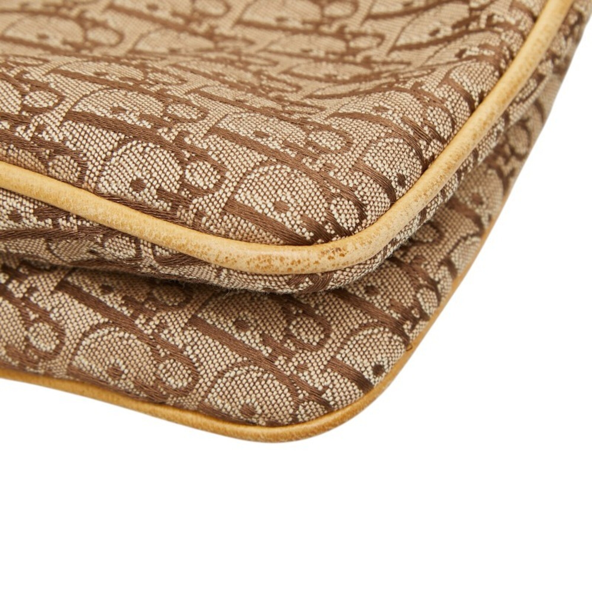 Christian Dior Beige Canvas Leather Shoulder Bag (Pre-Owned)