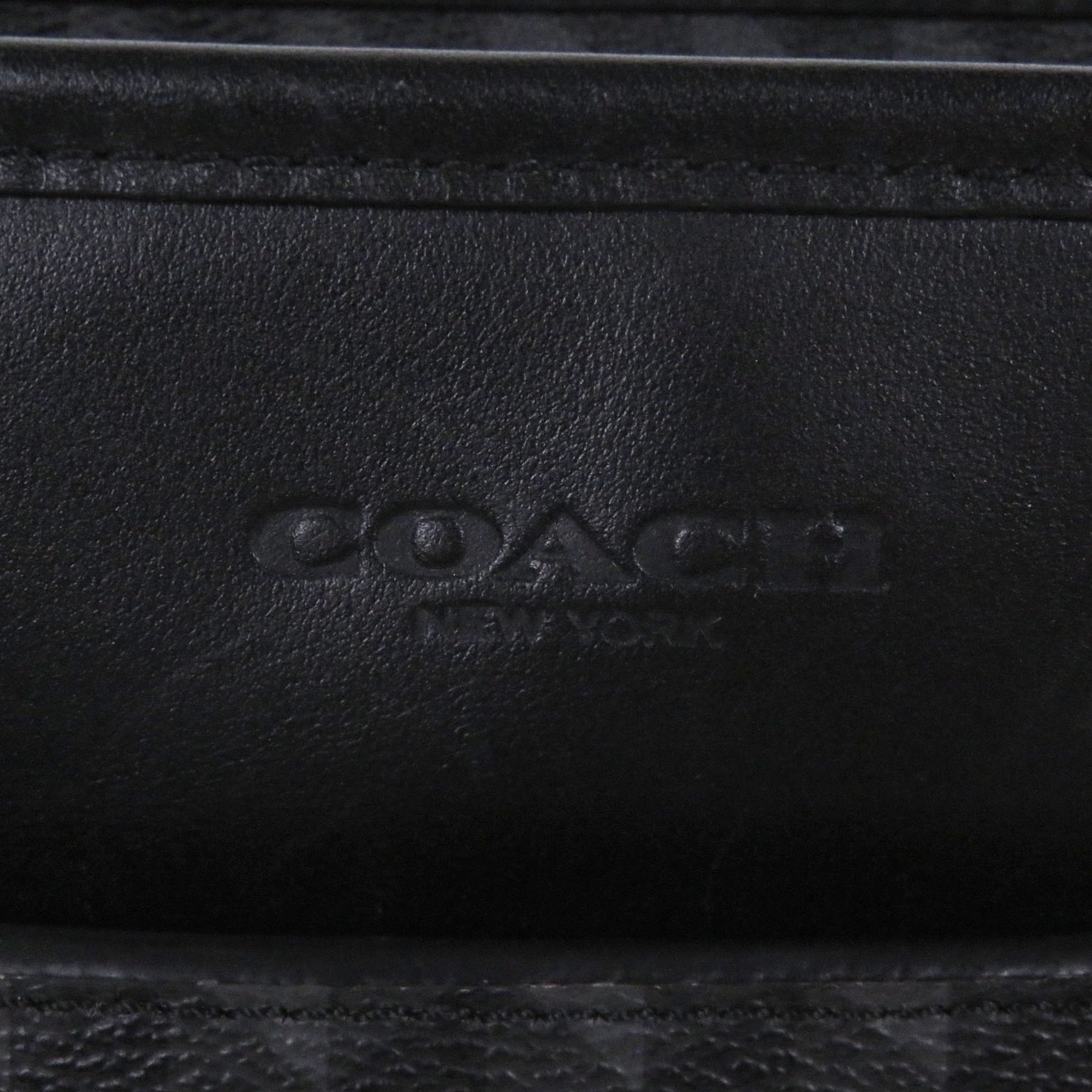 Coach Black Gray Leather Briefcase Shoulder Bag (Pre-Owned)