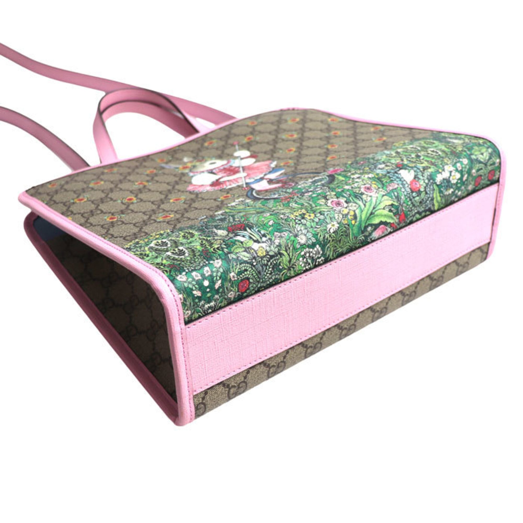 Gucci Beige Pink Gg Supreme Leather Shoulder Bag (Pre-Owned)