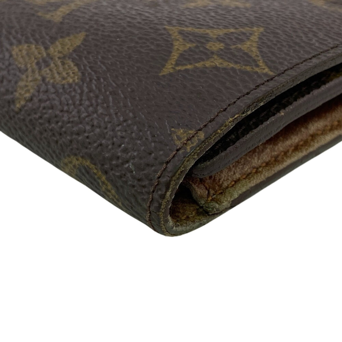 Louis Vuitton Brown Monogram Leather Wallet (Tri-Fold) (Pre-Owned)