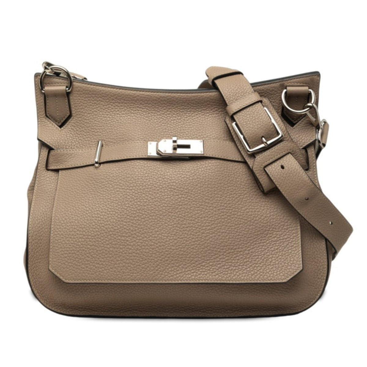 Hermes Jypsiere Beige Taurillon Clemence Leather Shoulder Bag (Pre-Owned)