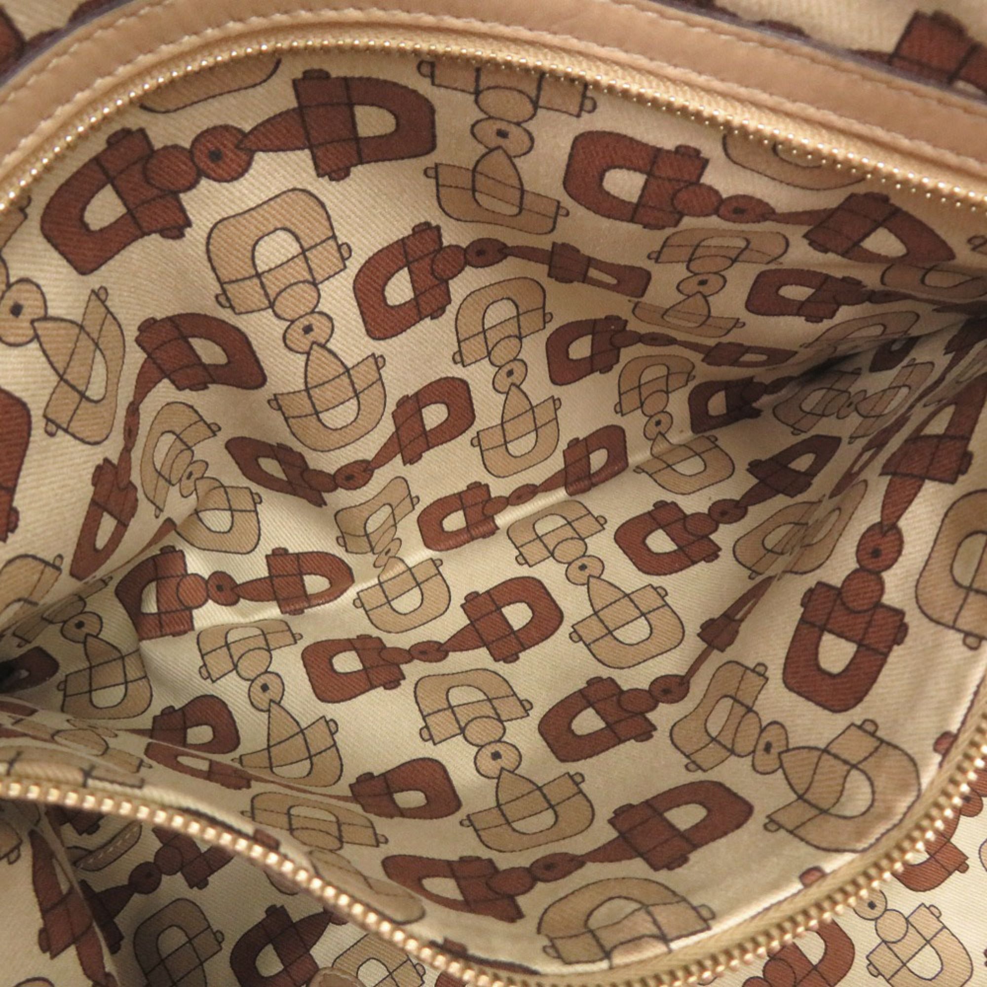 Gucci Beige Leather Handbag Tote Bag (Pre-Owned)