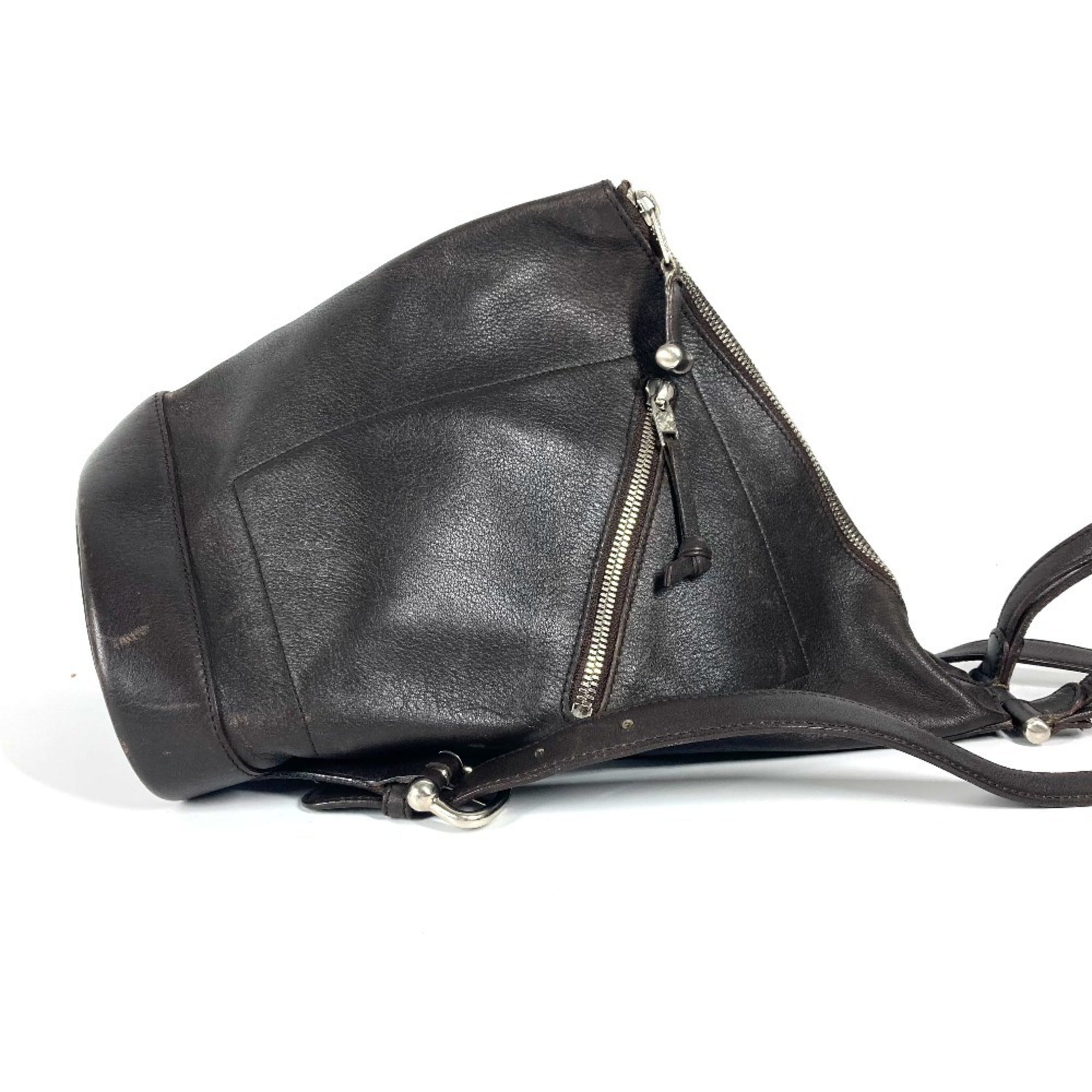 Loewe Anton Brown Leather Backpack Shoulder Bag (Pre-Owned)