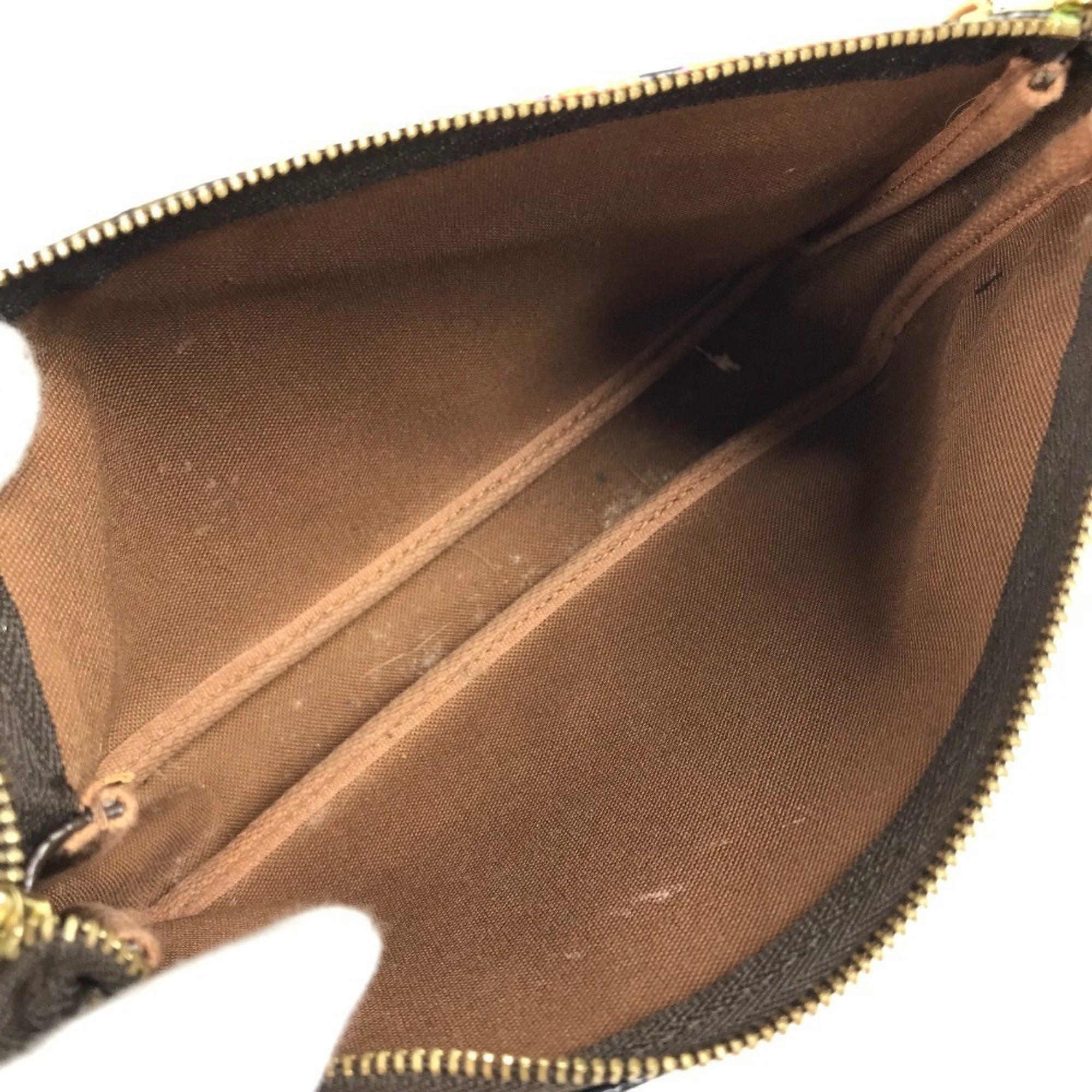 Louis Vuitton Brown Pink Rose Monogram Rose Canvas Handbag Pouch Shoulder Bag (Pre-Owned)