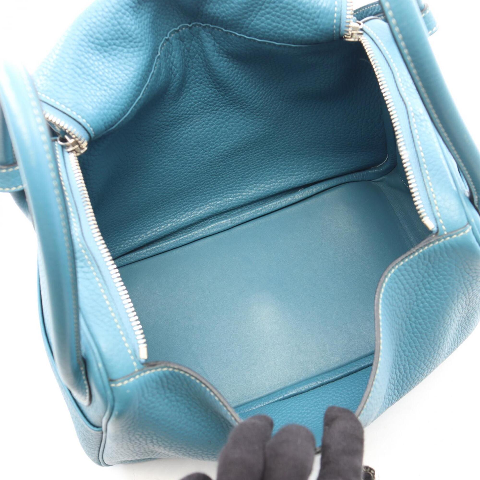 Hermes Blue Blue Jean Taurillon Clemence Leather Leather Handbag Shoulder Bag (Pre-Owned)