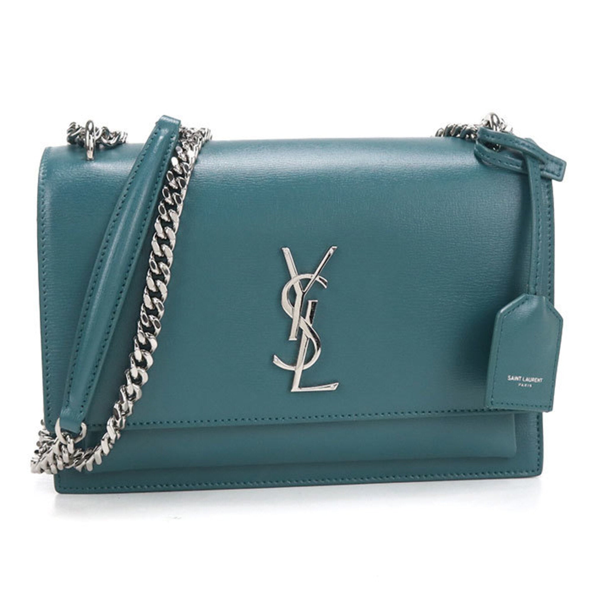 Saint Laurent Green Leather Shoulder Bag (Pre-Owned)