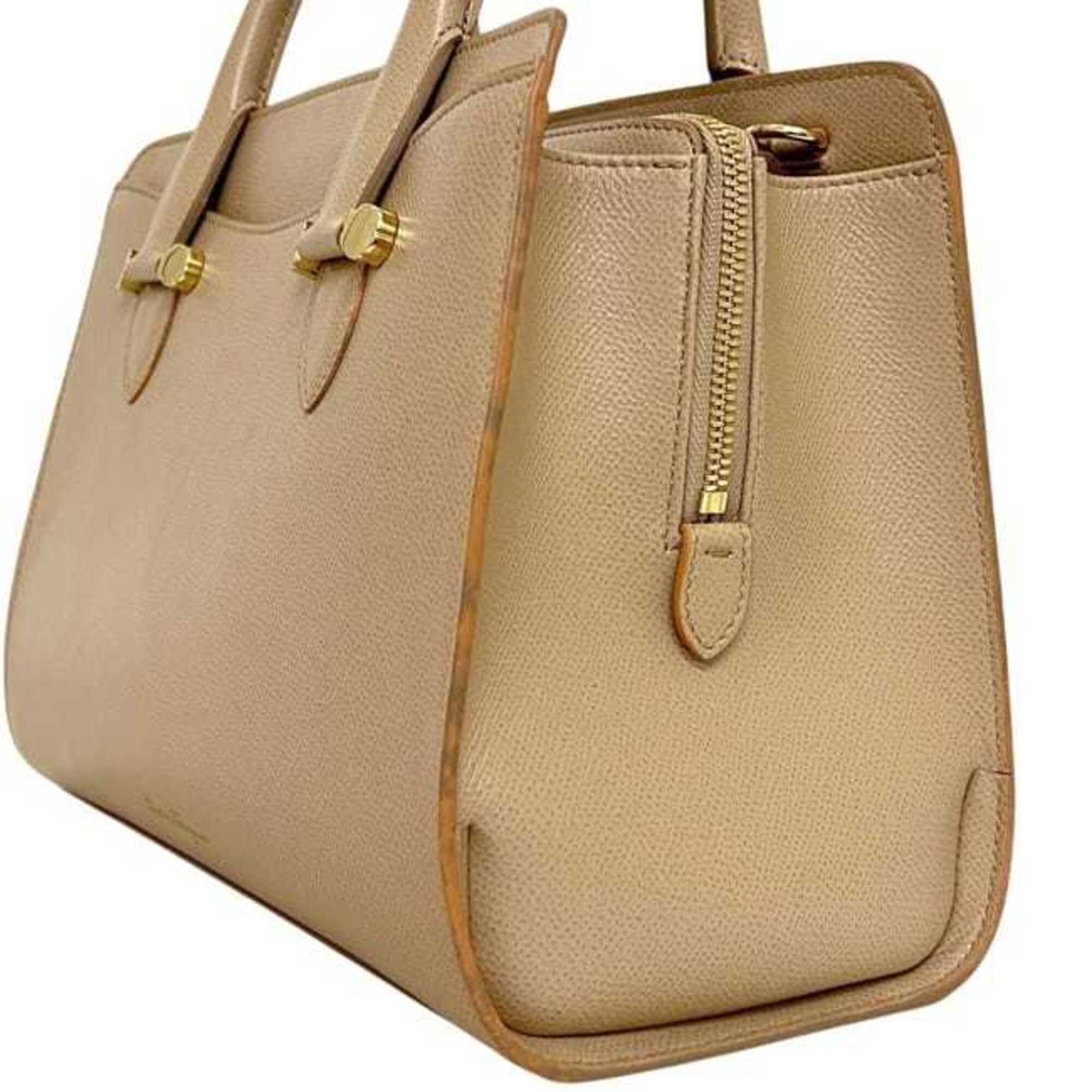 Salvatore Ferragamo Beige Leather Handbag Shoulder Bag (Pre-Owned)