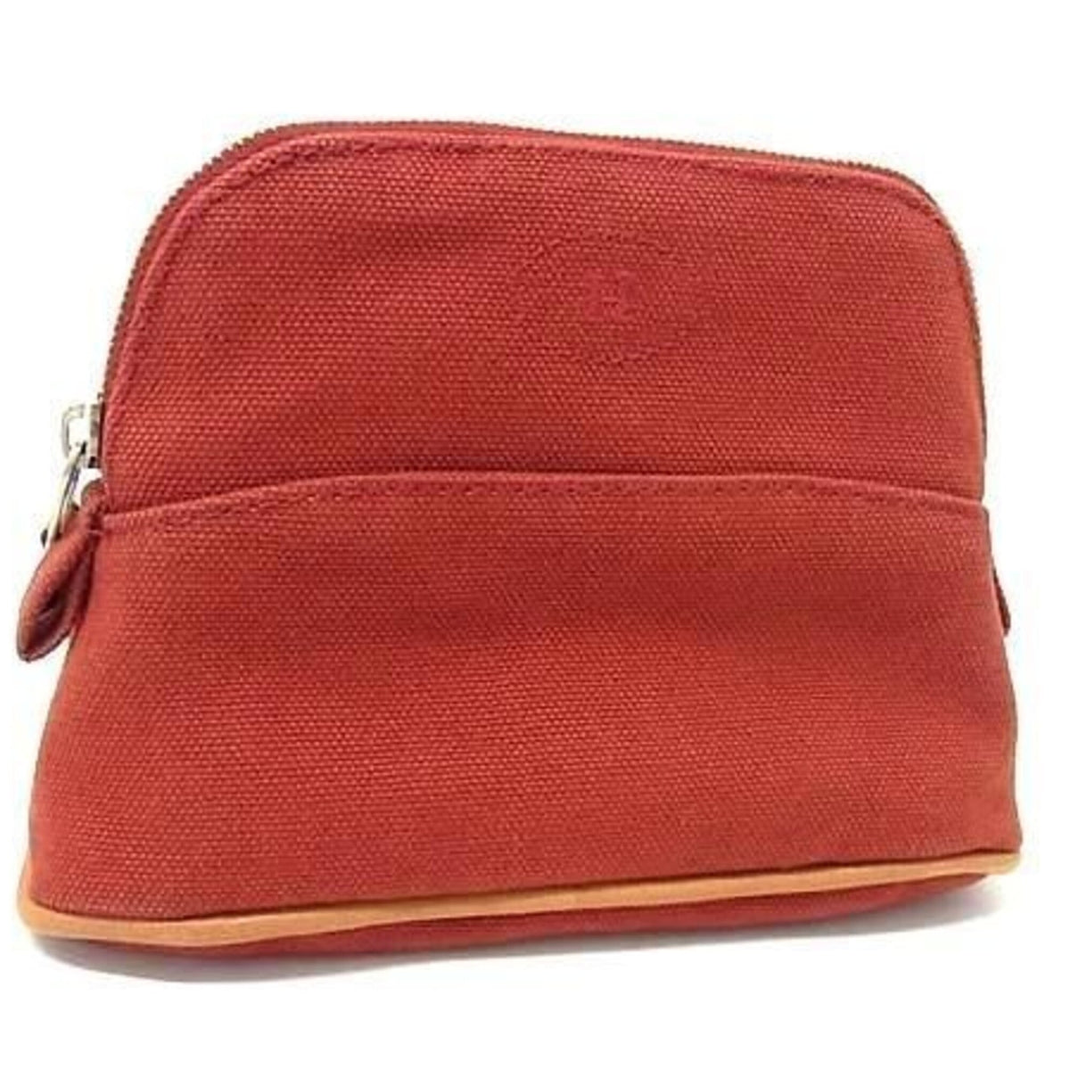 Hermes Brown Red Brown Canvas Pouch (Pre-Owned)
