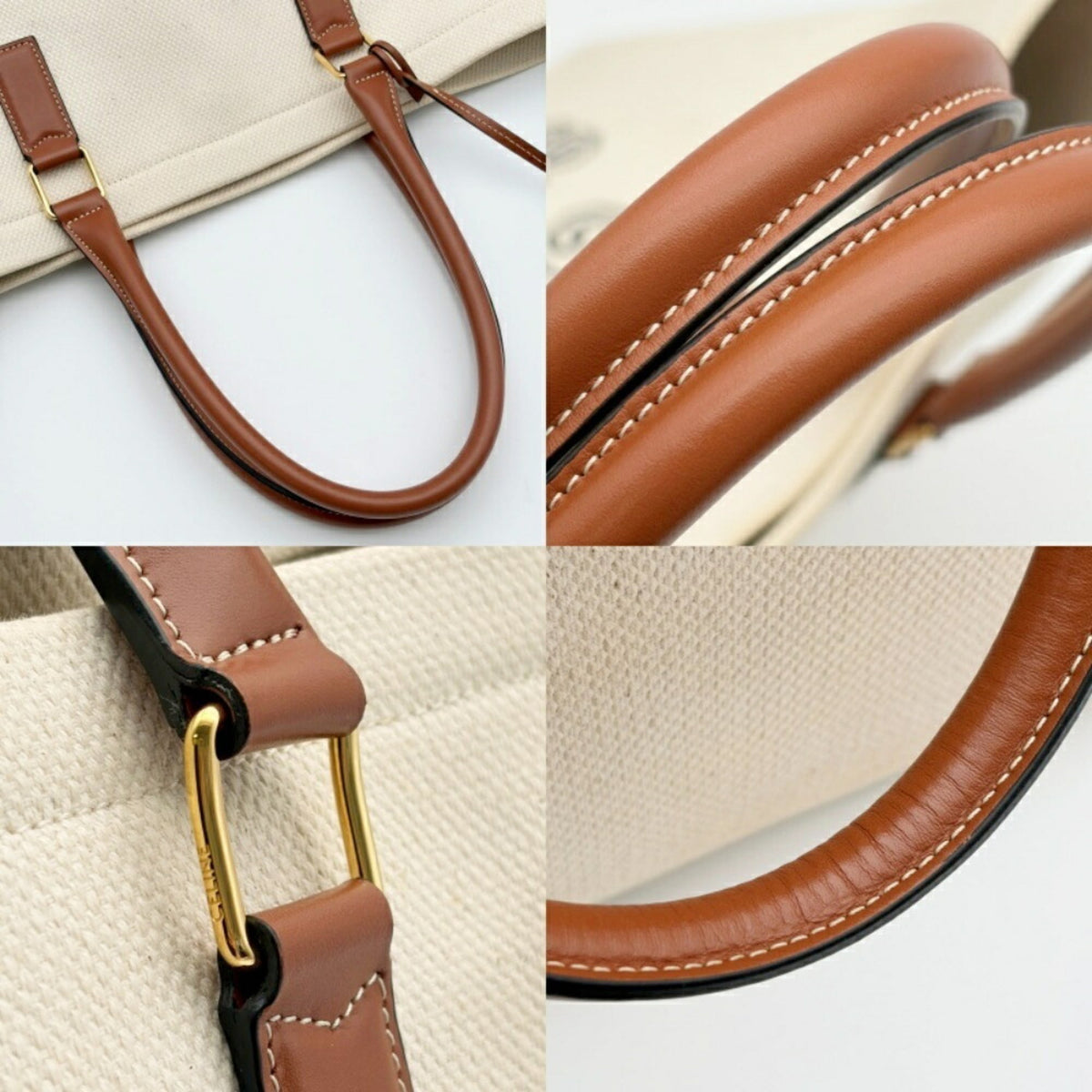Celine Canvas Leather Tote Bag (Pre-Owned)