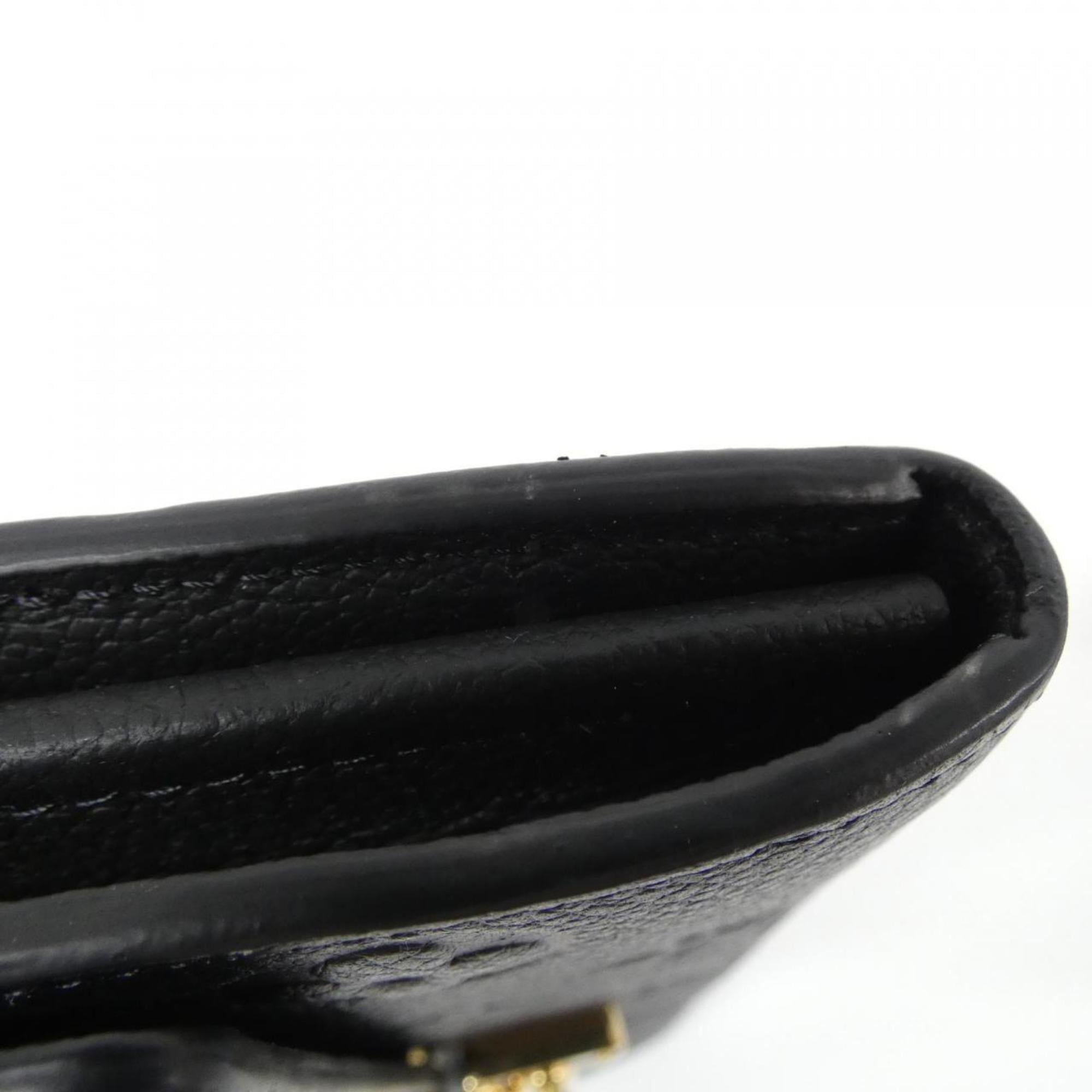 Louis Vuitton Black Leather Long Wallet (Bi-Fold) (Pre-Owned)