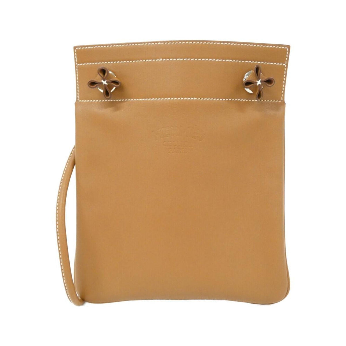 Hermes Brown Agneau Milo Swift Leather Shoulder Bag (Pre-Owned)