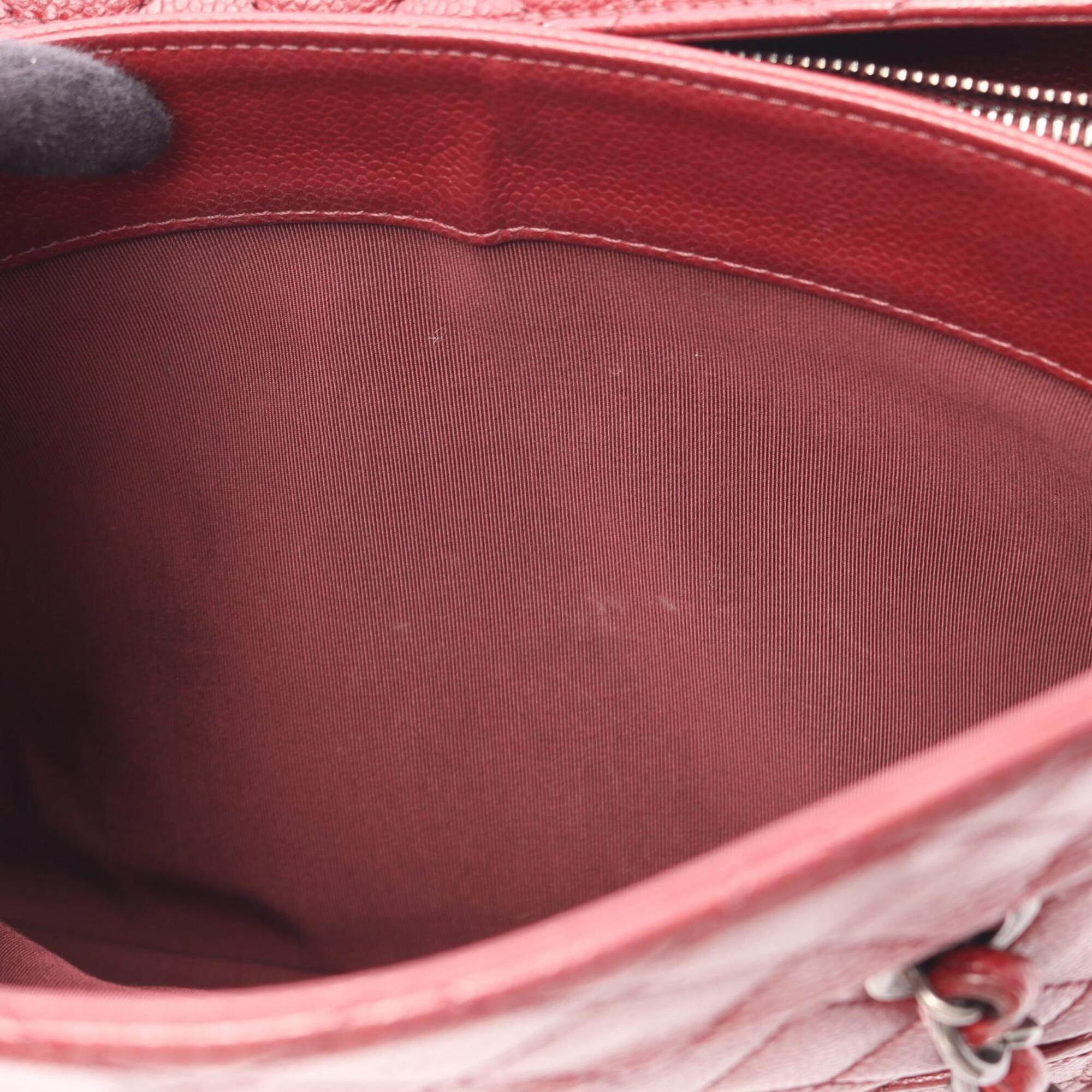 Chanel Bordeaux Grained Calfskin Handbag Shoulder Bag (Pre-Owned)