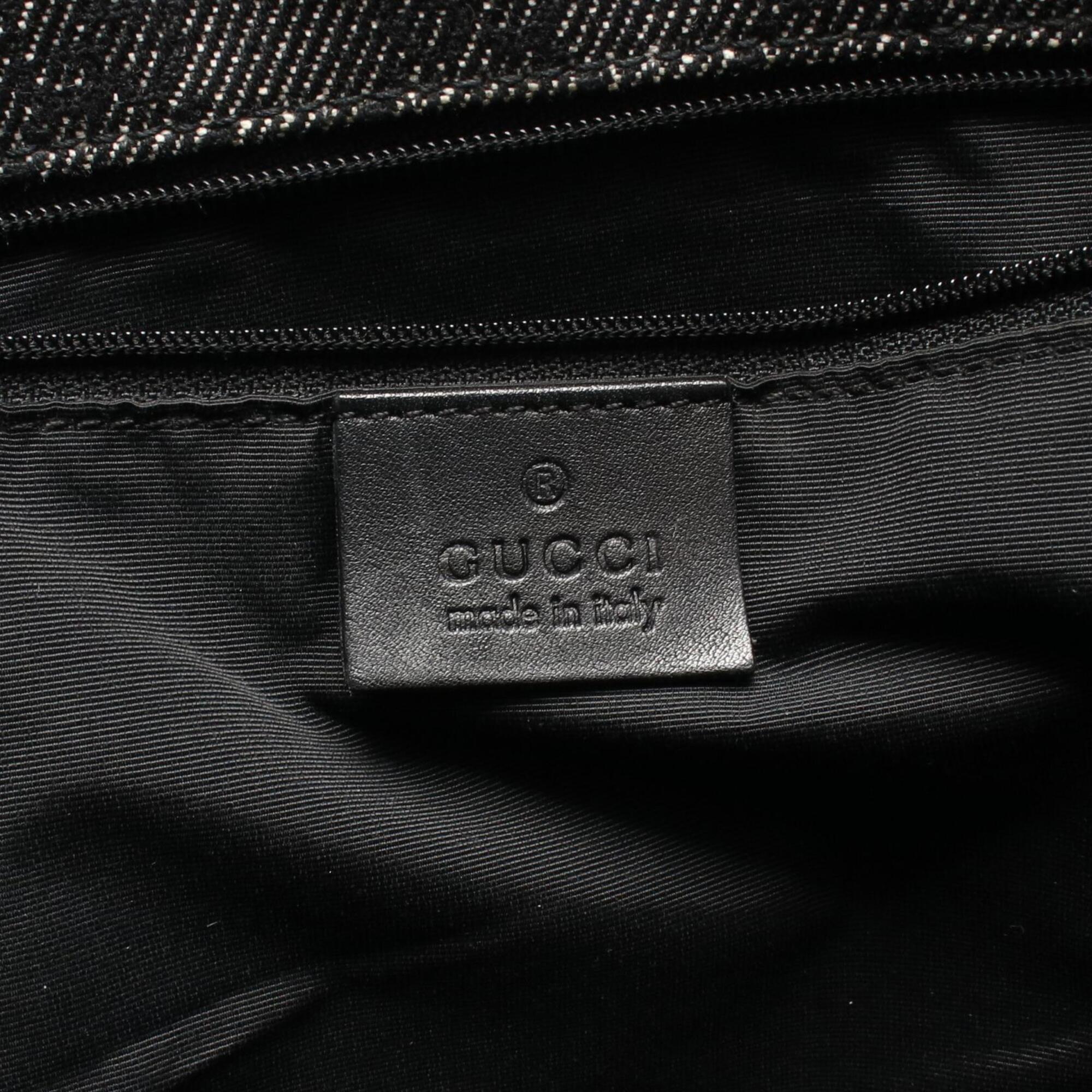Gucci Black Denim Leather Shoulder Bag (Pre-Owned)