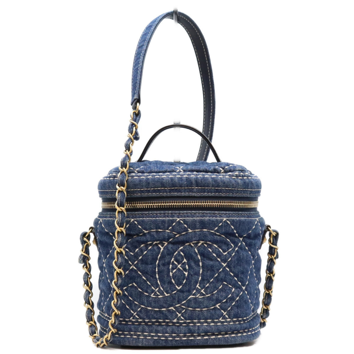 Chanel Gold Denim Shoulder Bag (Pre-Owned)