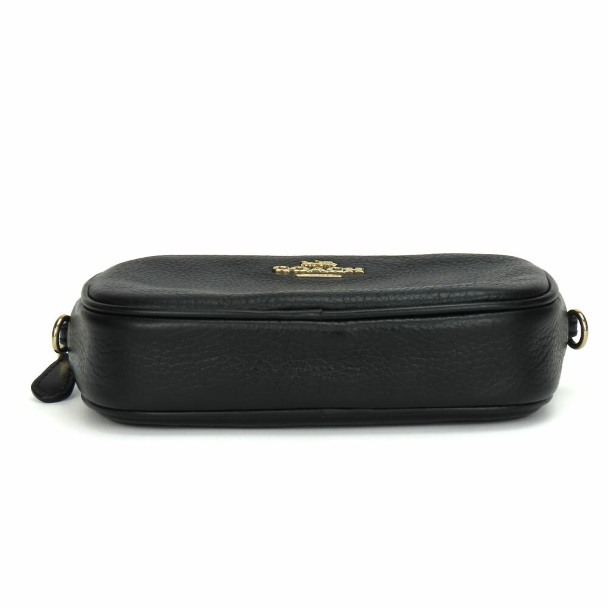 Coach Black Leather Pochette Shoulder Bag (Pre-Owned)