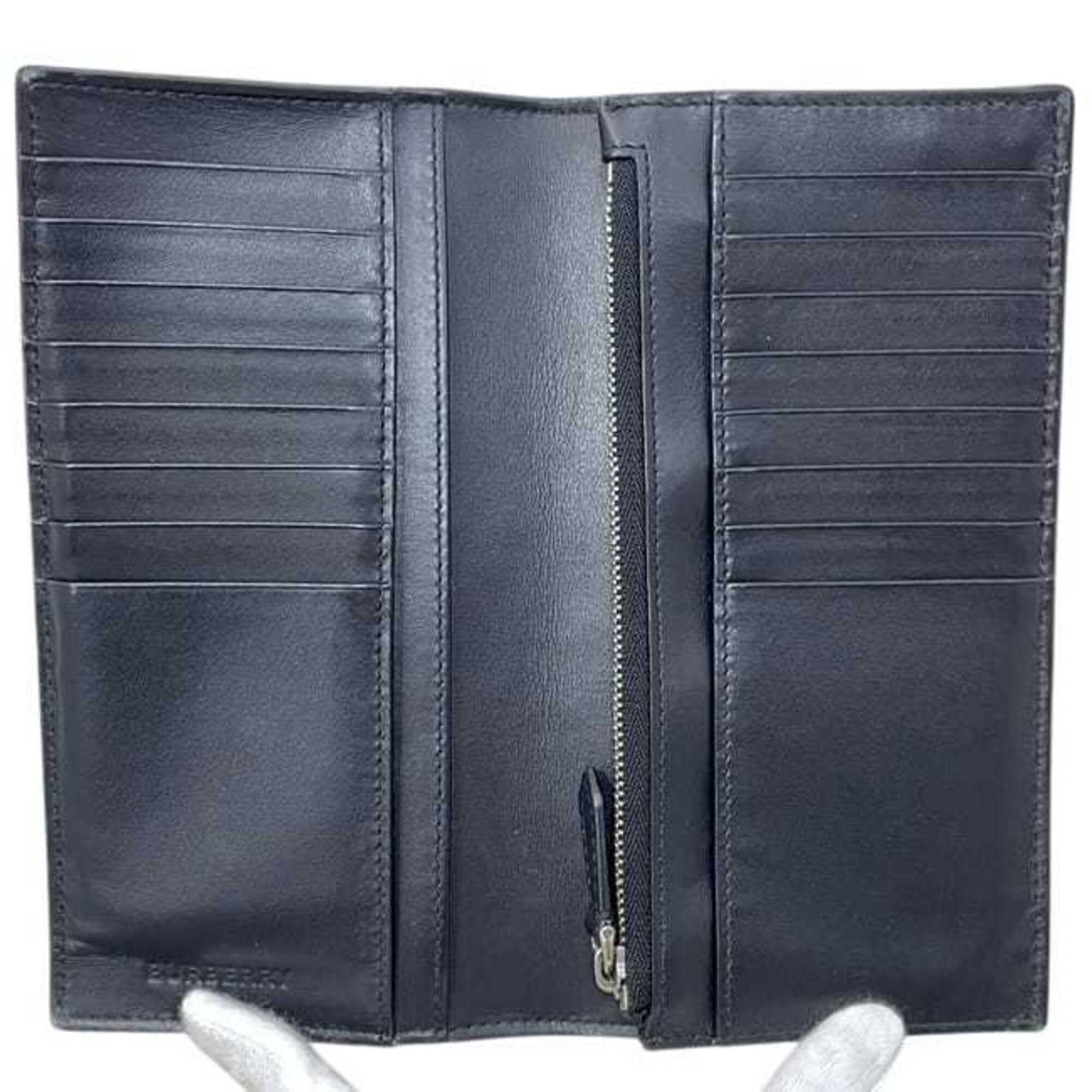 Burberry Beige Pvc Leather Long Wallet (Bi-Fold) (Pre-Owned)
