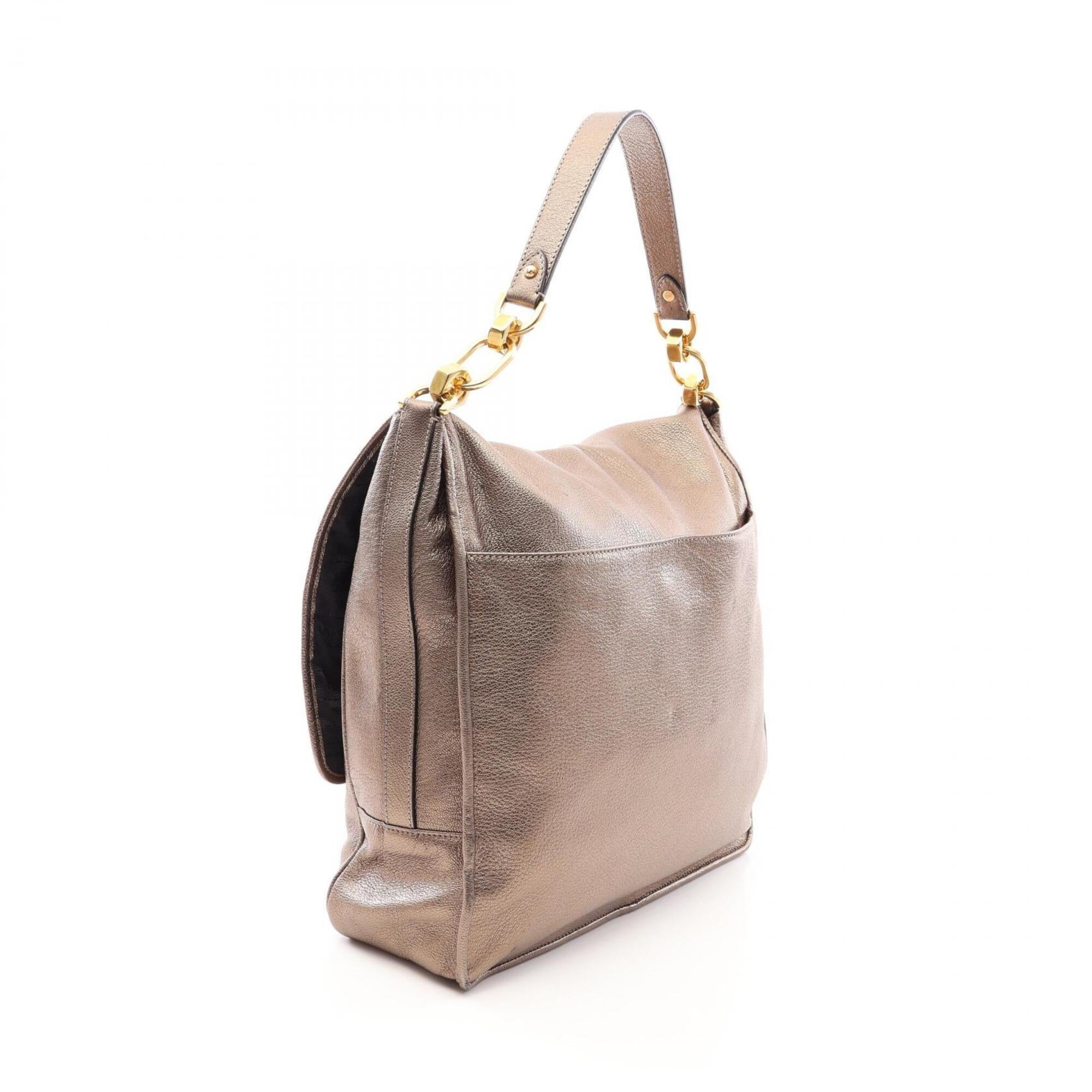 Loewe Gold Metallic Leather Handbag Shoulder Bag (Pre-Owned)