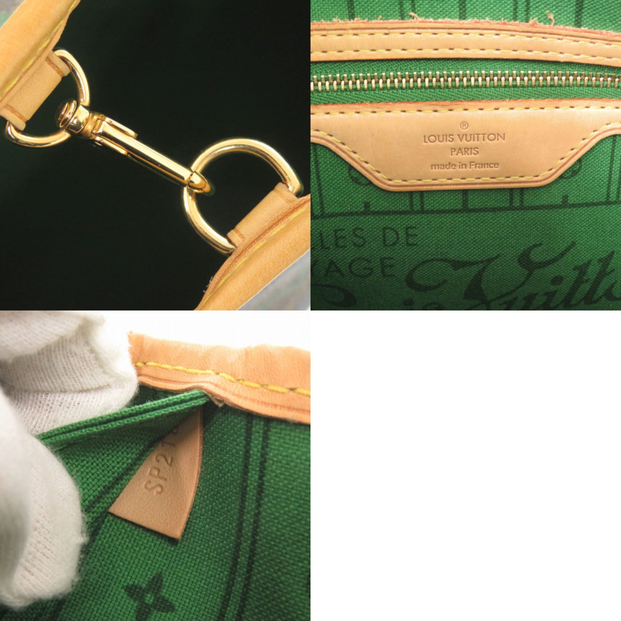Louis Vuitton Brown Green Monogram Monogram Handbag Tote Bag (Pre-Owned)