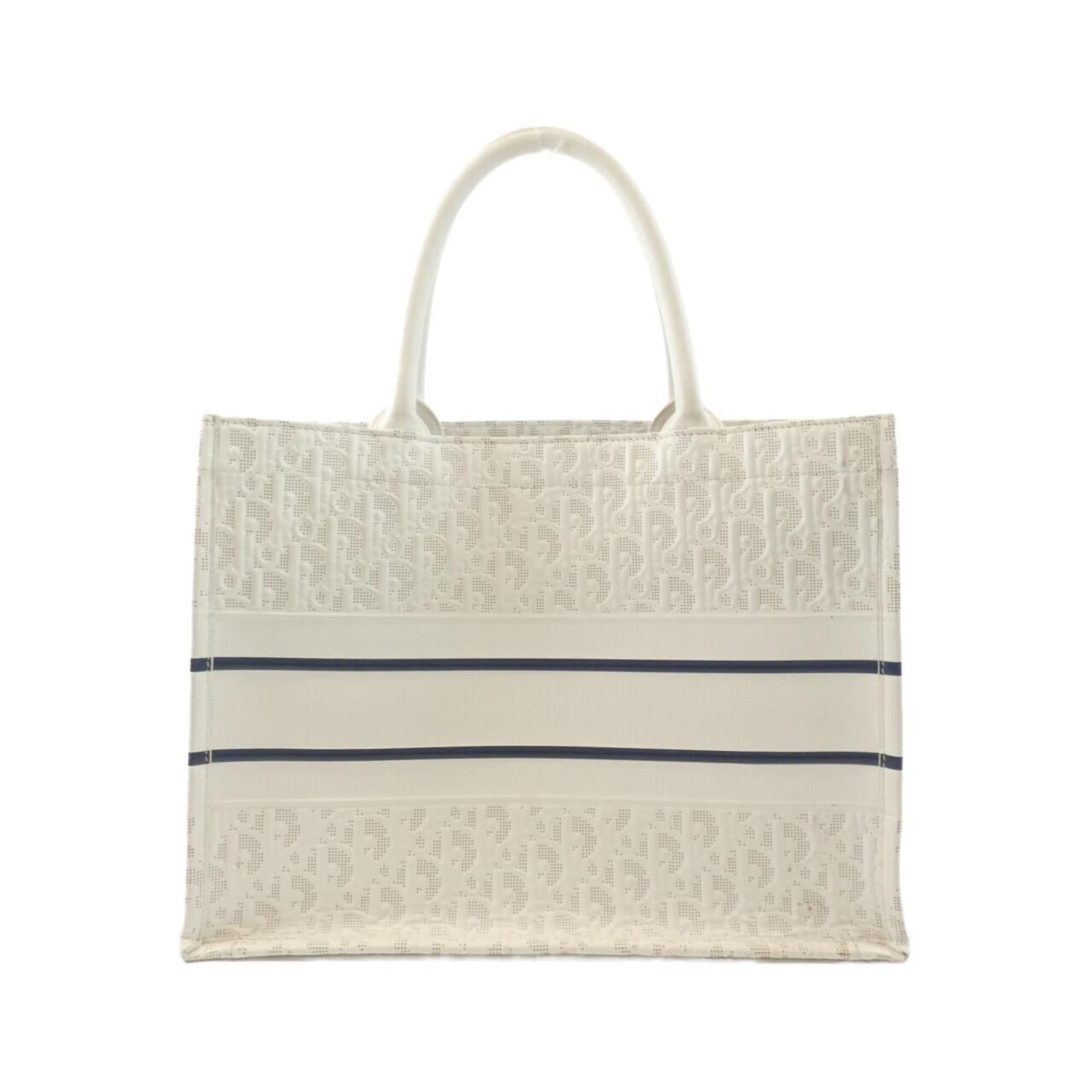 Christian Dior Navy White Leather Handbag (Pre-Owned)