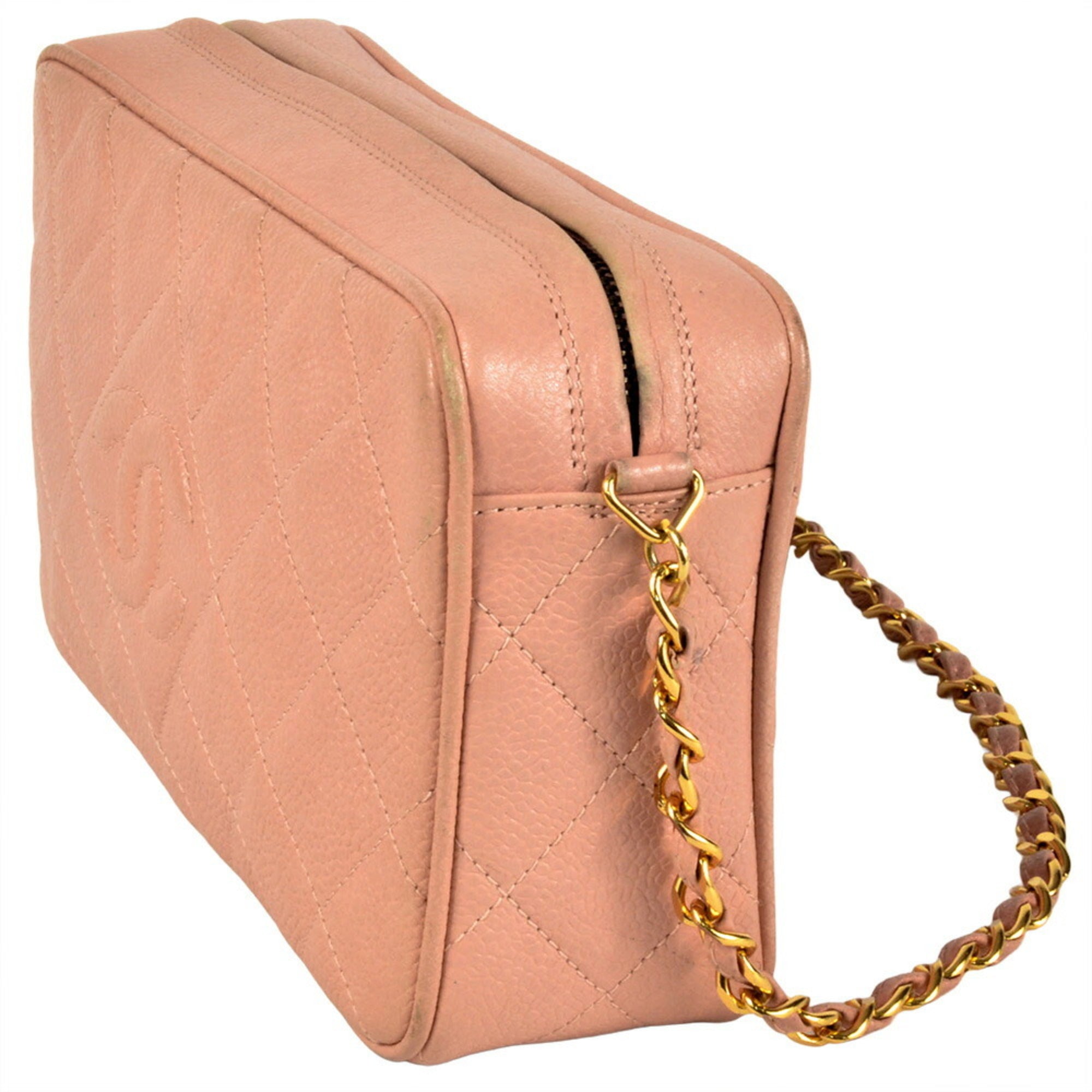 Chanel Pink Grained Calfskin Shoulder Bag (Pre-Owned)