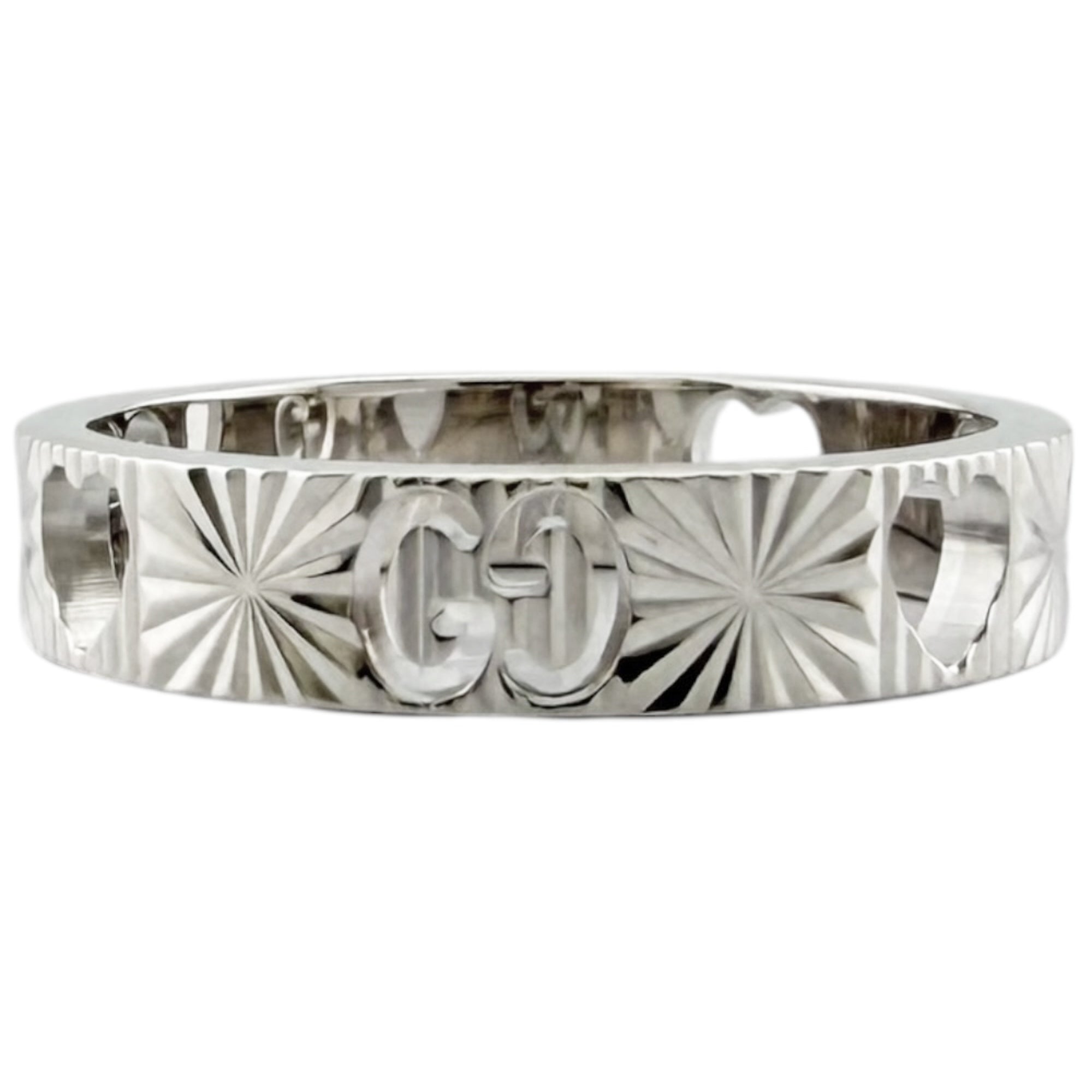 Gucci Silver White Gold (18K) Band Ring (Pre-Owned)