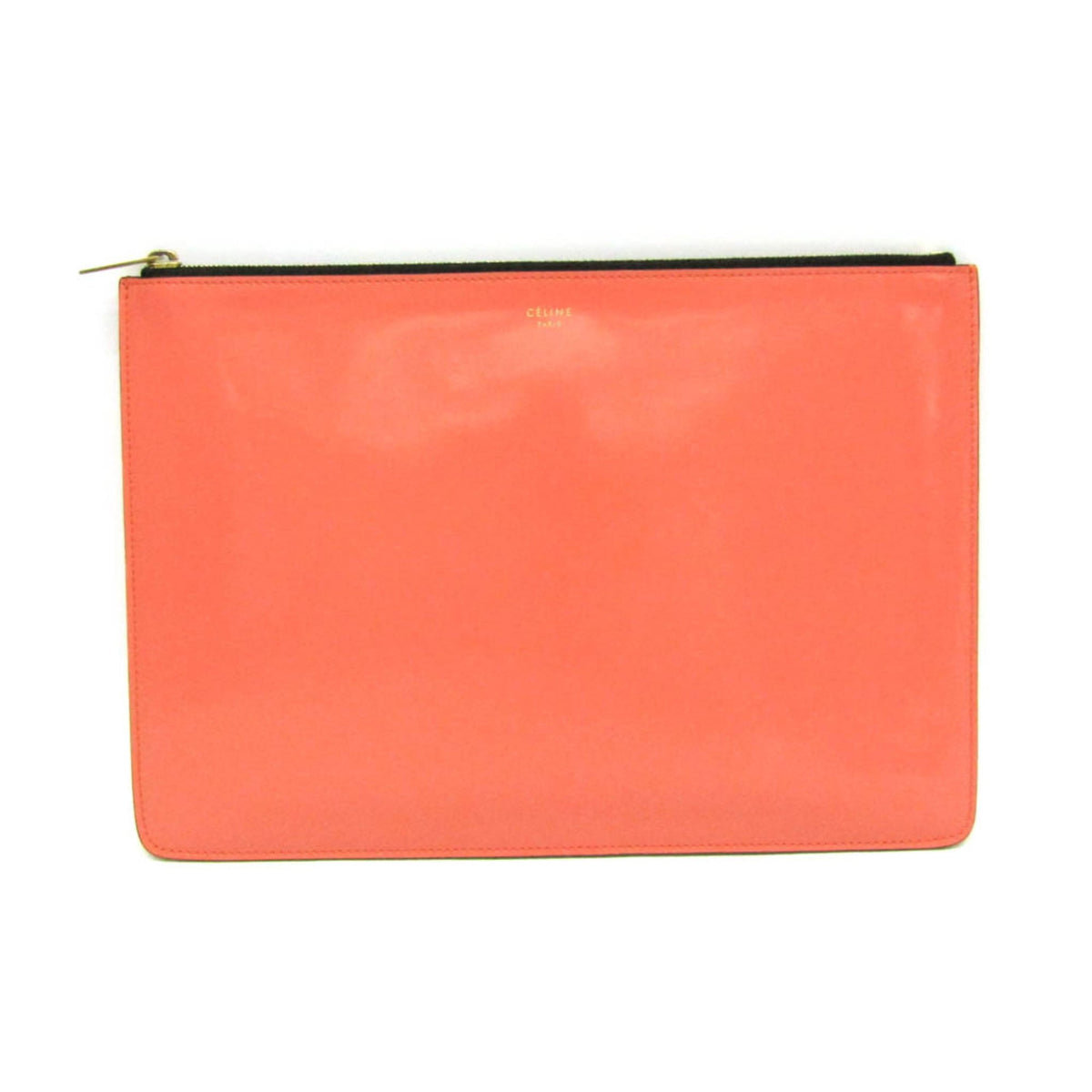 Celine Salmon Pink Leather Clutch Bag (Pre-Owned)